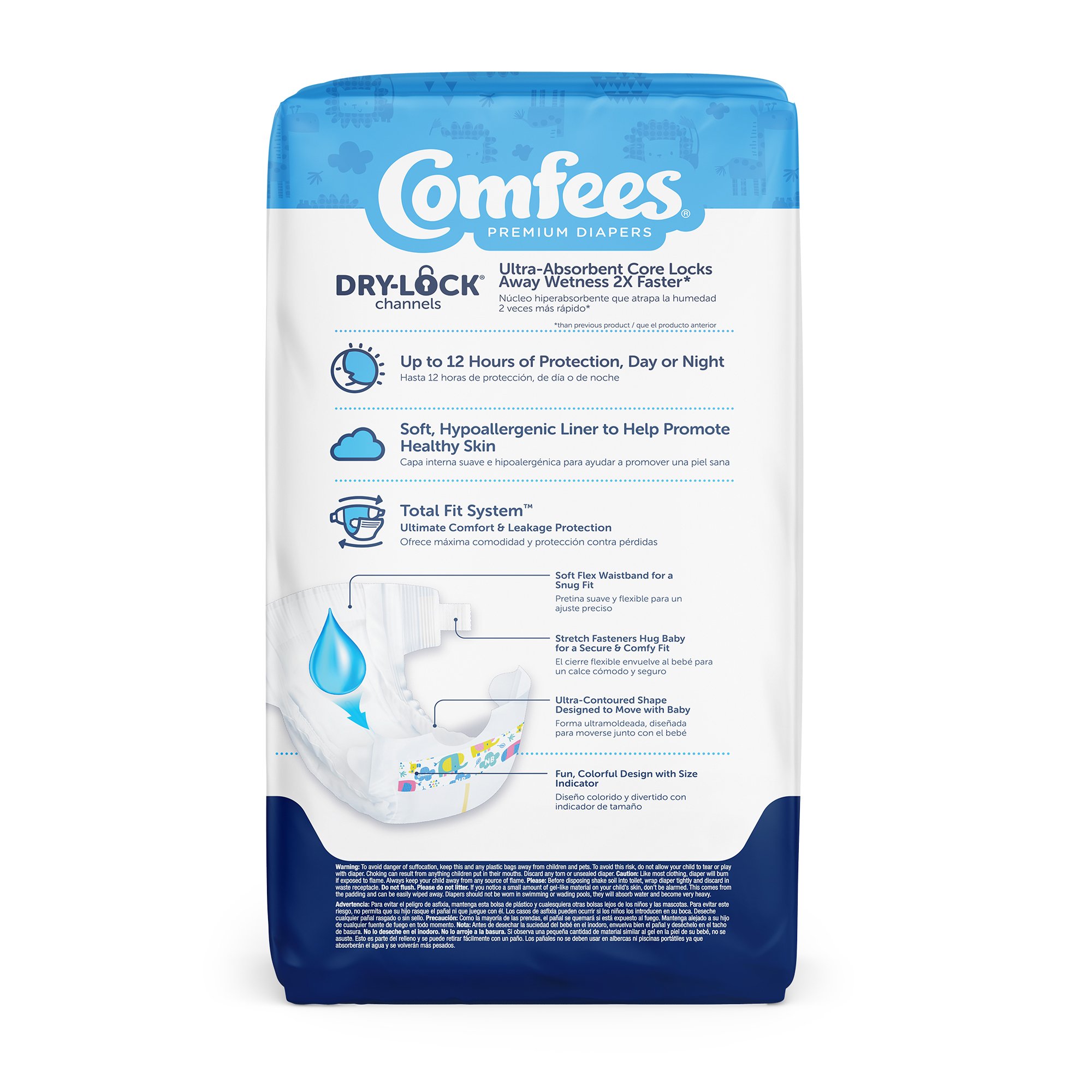 Attends Comfees Premium Baby Diapers, Unisex, Tab Closure, Newborn - Image 3