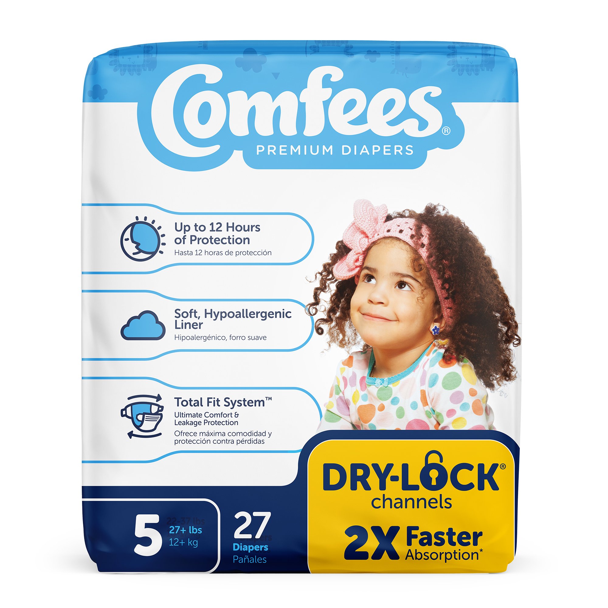 Attends Comfees Premium Baby Diapers, Unisex, Tab Closure, Size 5 - Image 2