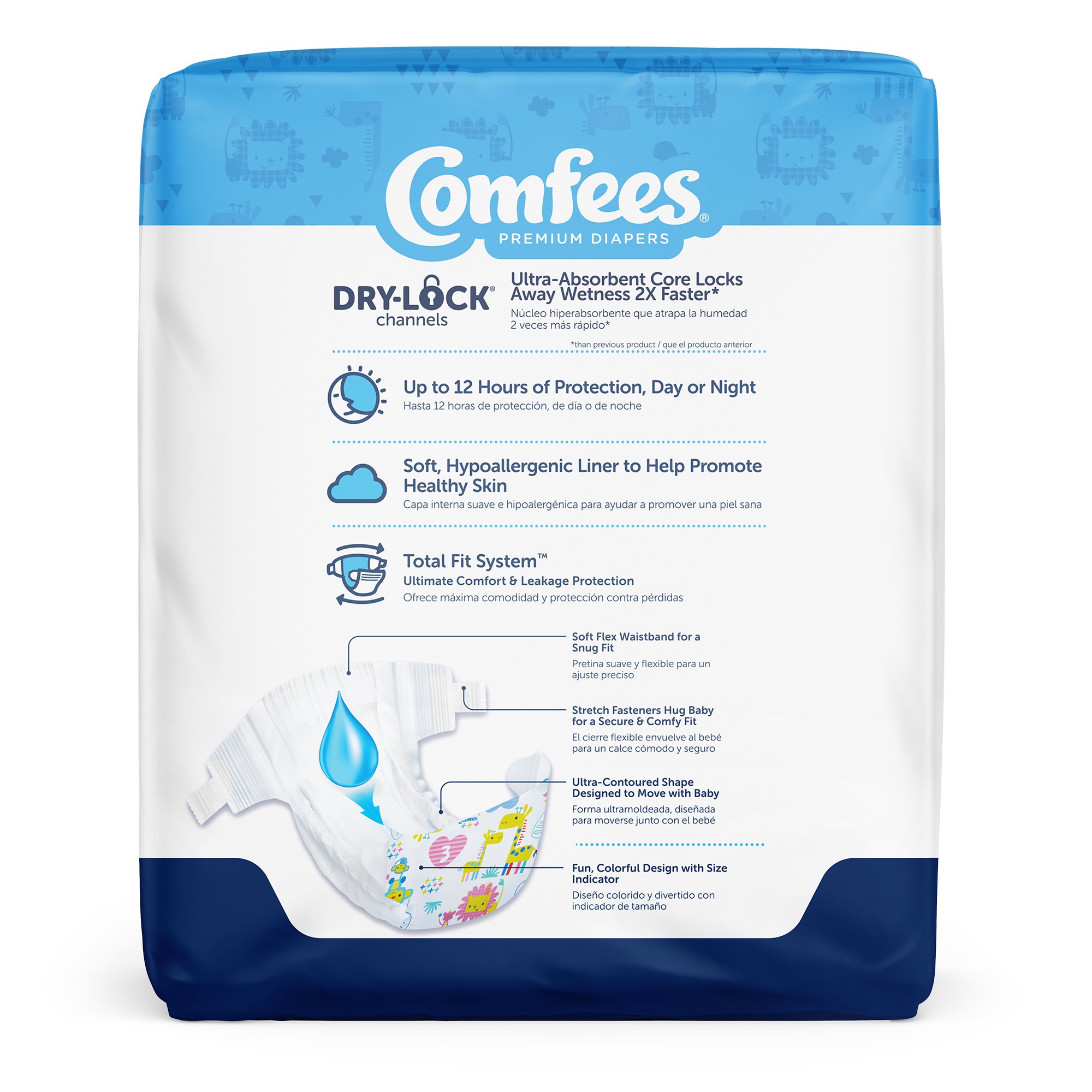 Attends Comfees Premium Diapers, Unisex, Baby, Tab Closure, Size 3 - Image 3