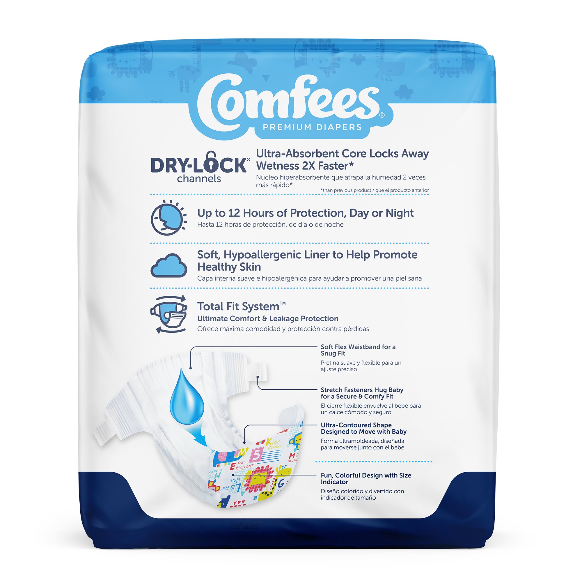 Attends Comfees Premium Diapers, Unisex, Baby, Tab Closure, Size 5, Kid Design - Image 3