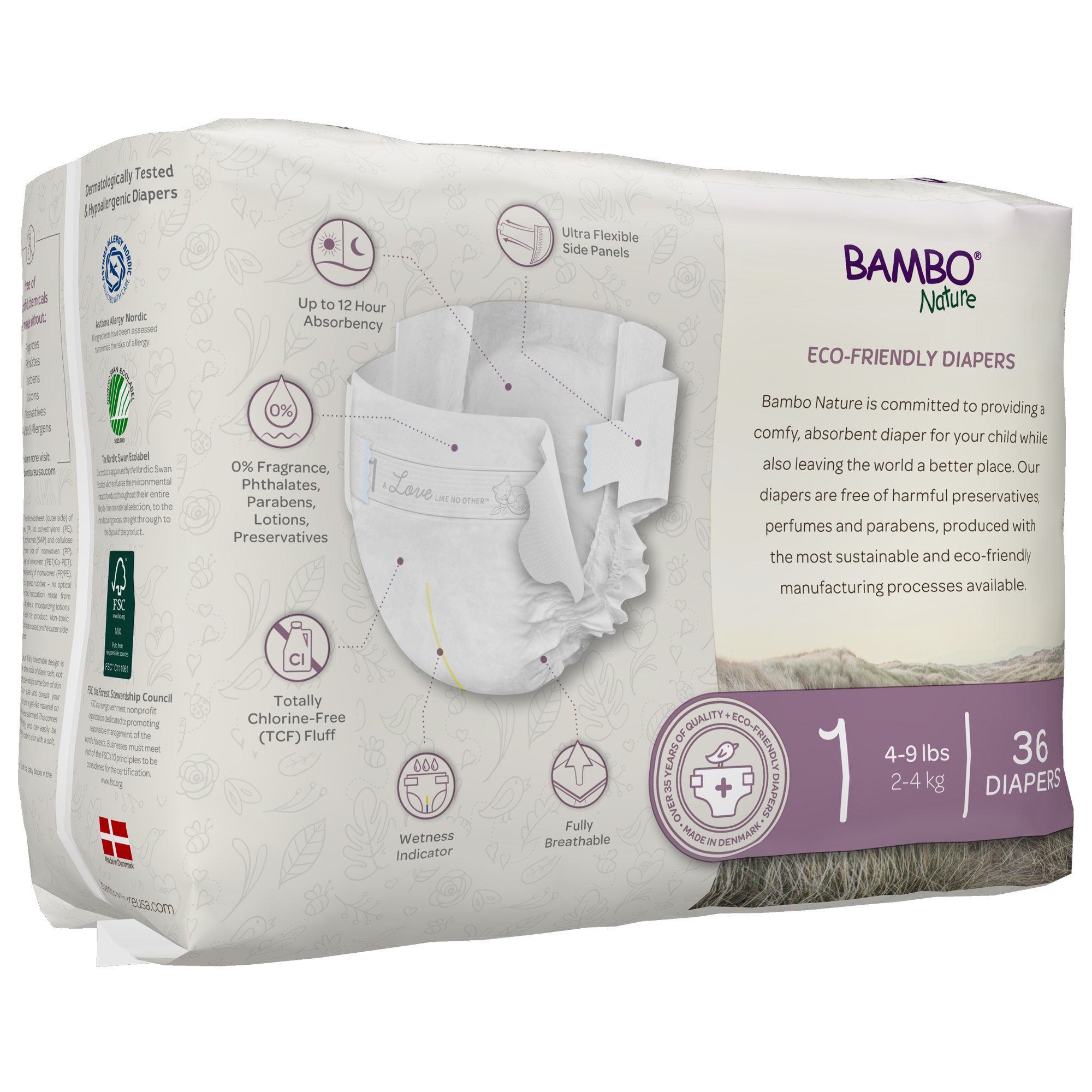 Bambo® Nature Diaper, Size 1 - Image 2
