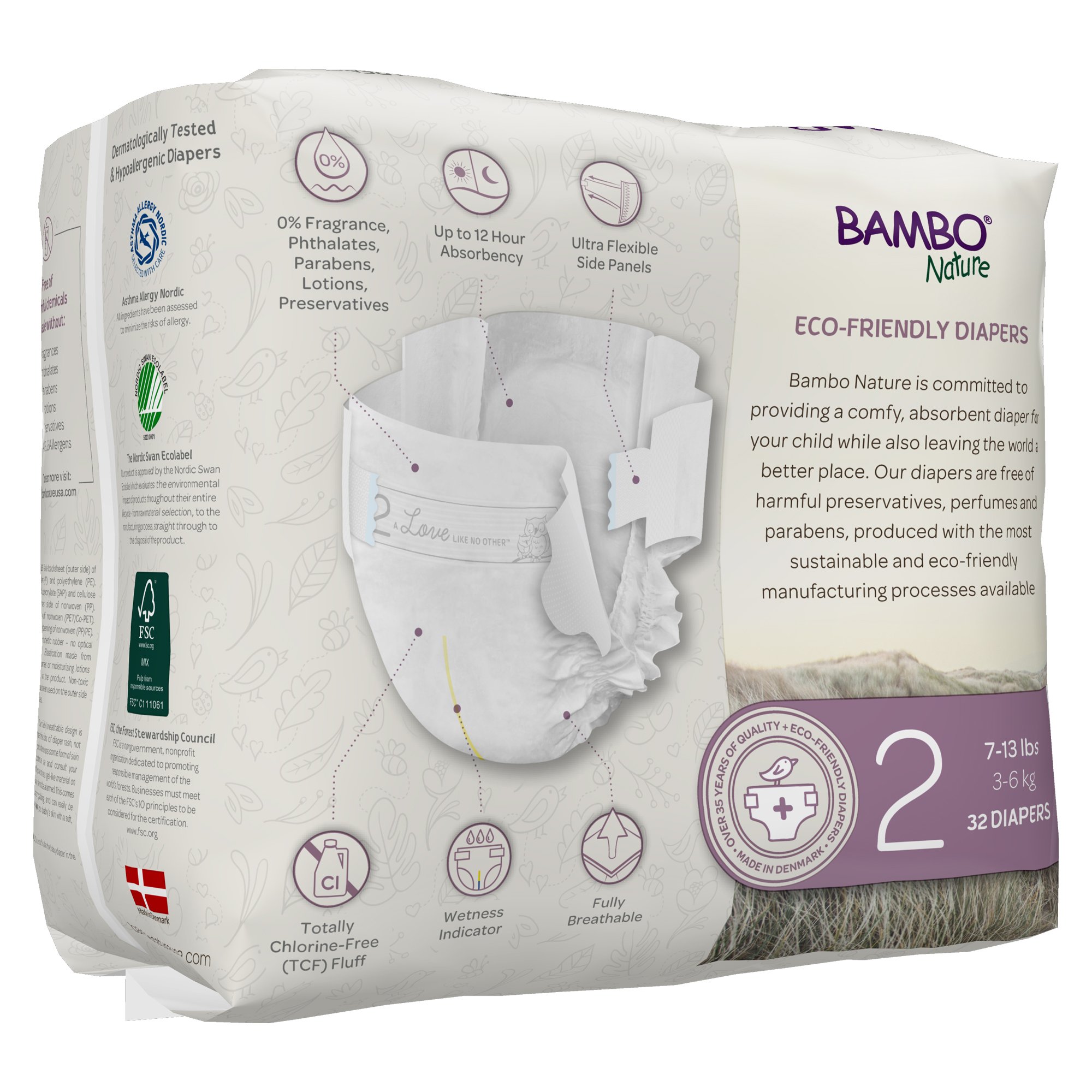 Bambo® Nature Diaper, Size 2 - Image 2