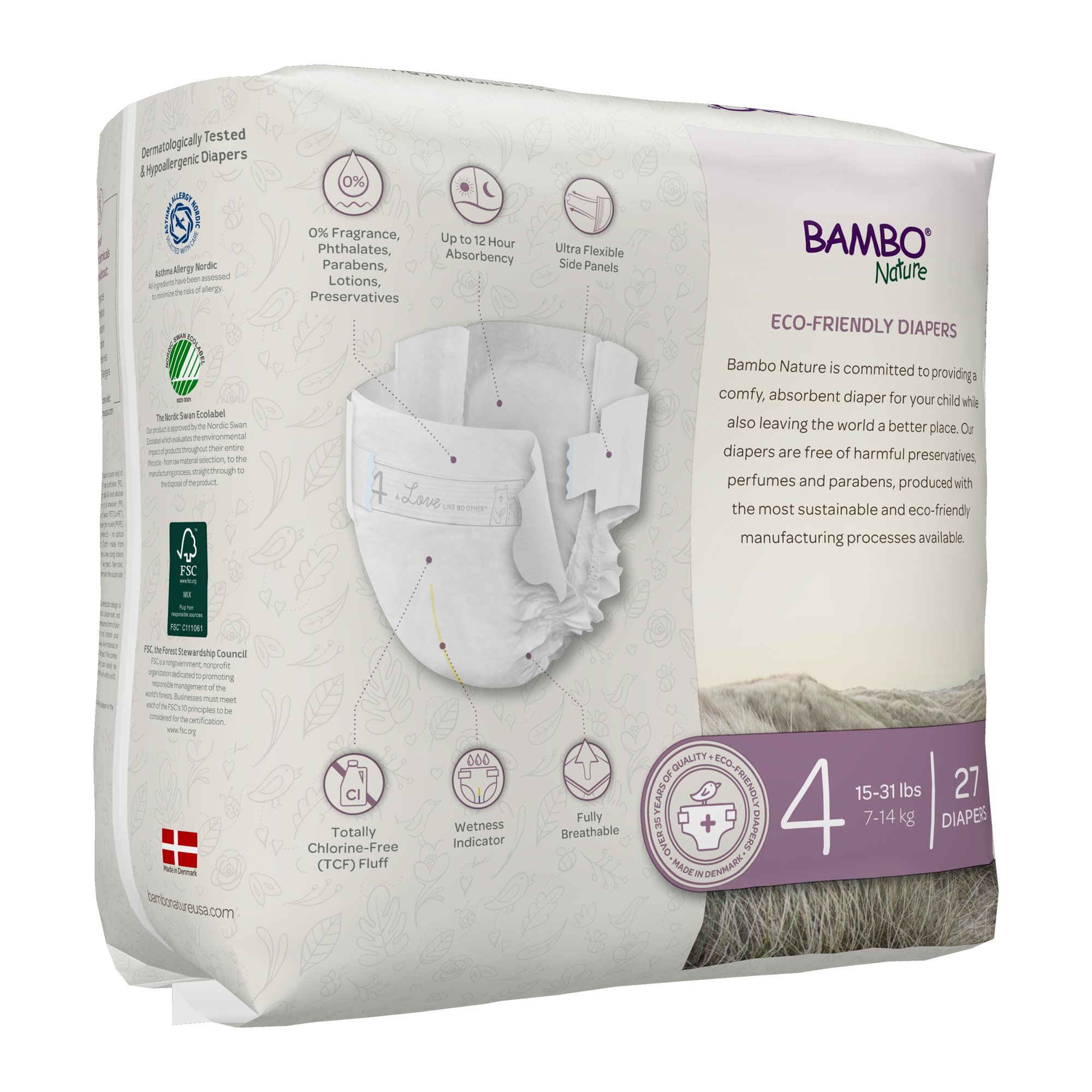 Bambo® Nature Diaper, Size 4 - Image 2