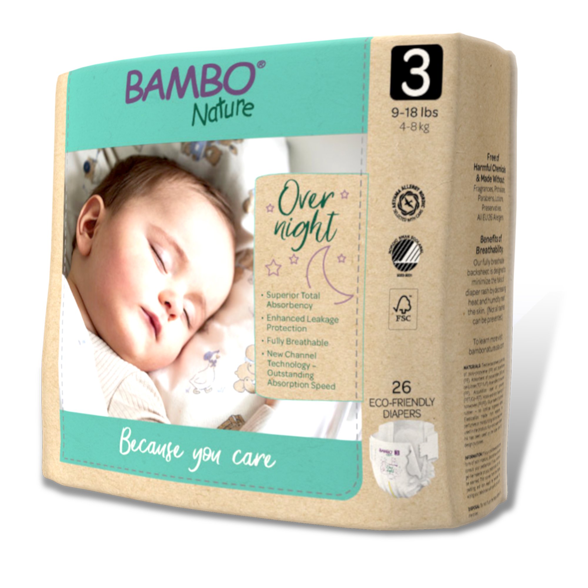 Bambo® Nature Overnight Diapers, Size 3 - Image 3