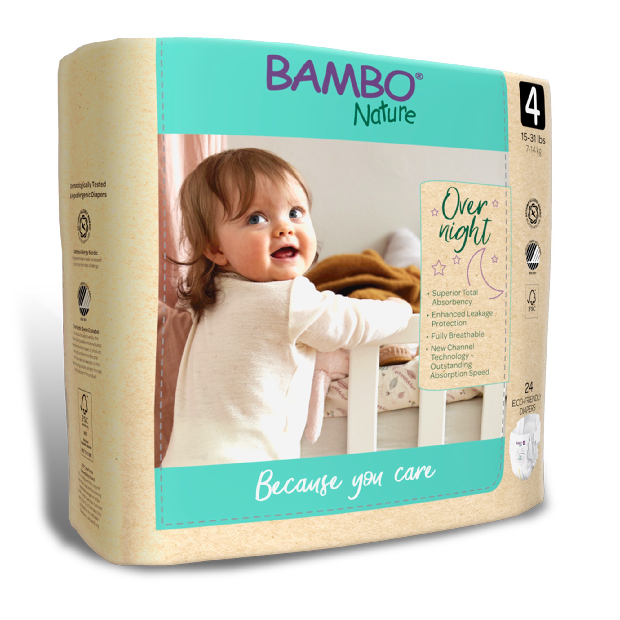 Bambo® Nature Overnight Diapers, Size 4 - Image 4