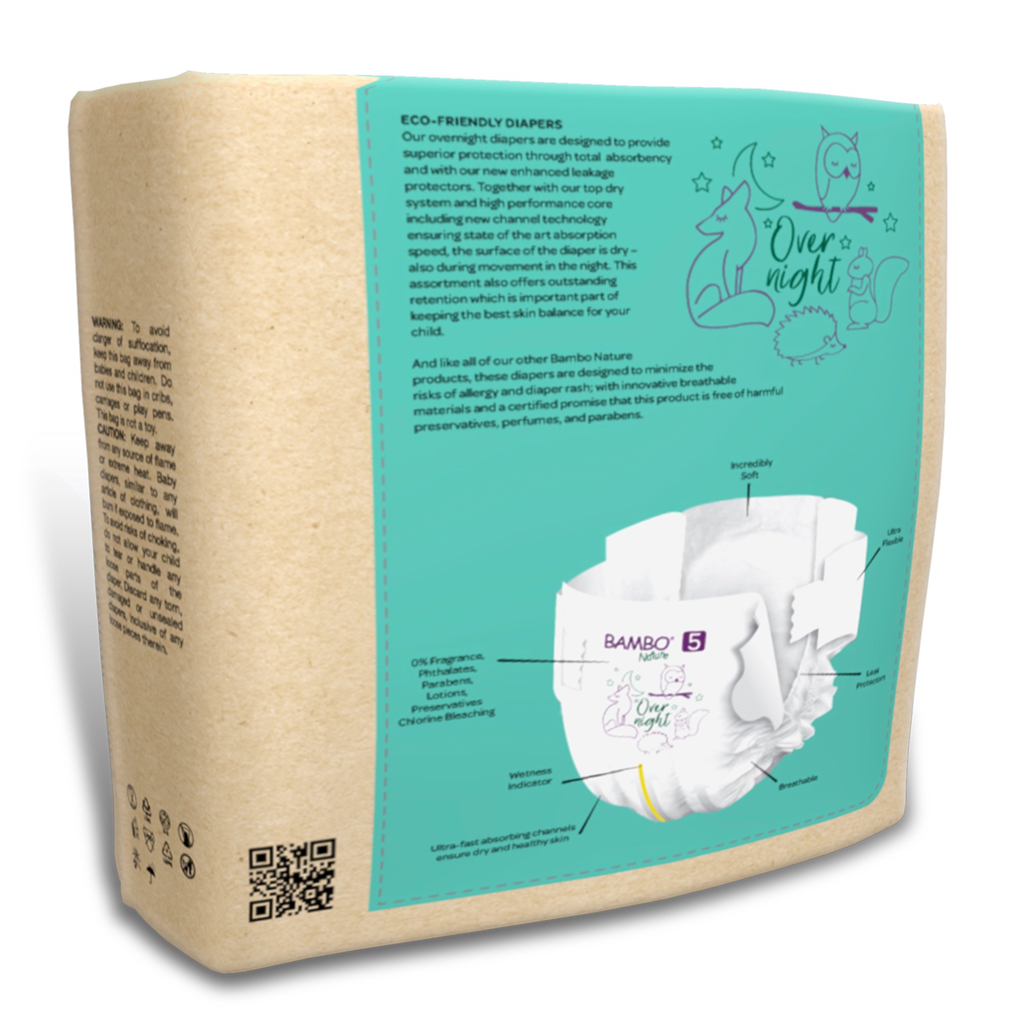 Bambo® Nature Overnight Diapers, Size 5 - Image 5