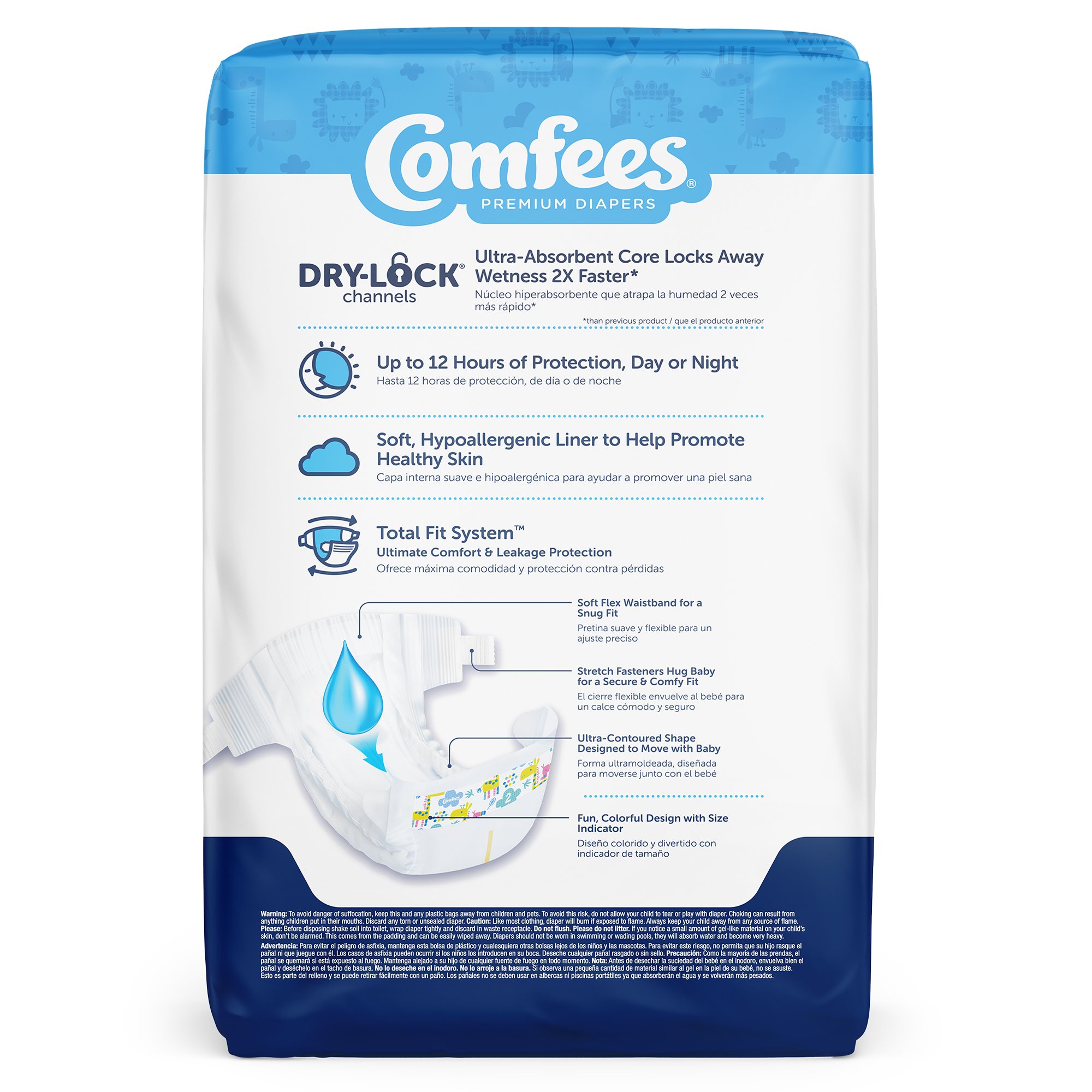 Comfees Premium Diapers, Unisex, Baby, Tab Closure, Size 2 - Image 2