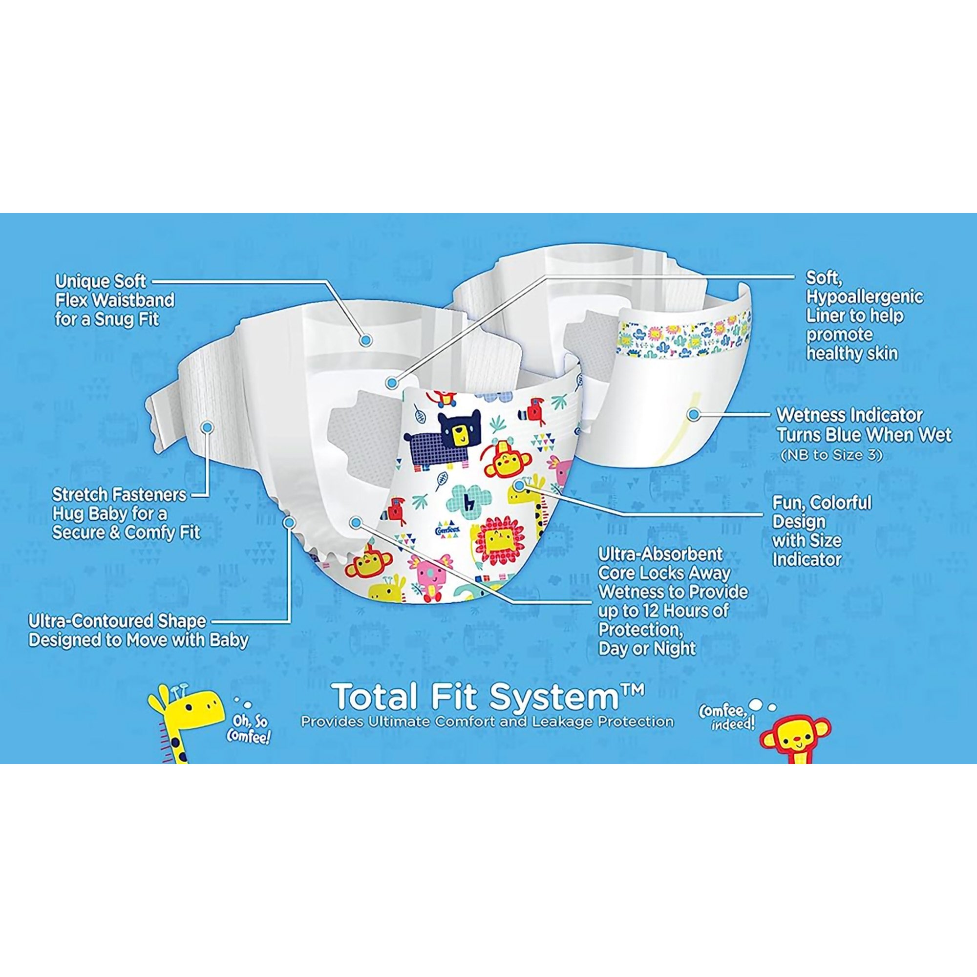 Comfees® Premium Diapers, Unisex, Baby, Tab Closure, Size 4 - Image 4