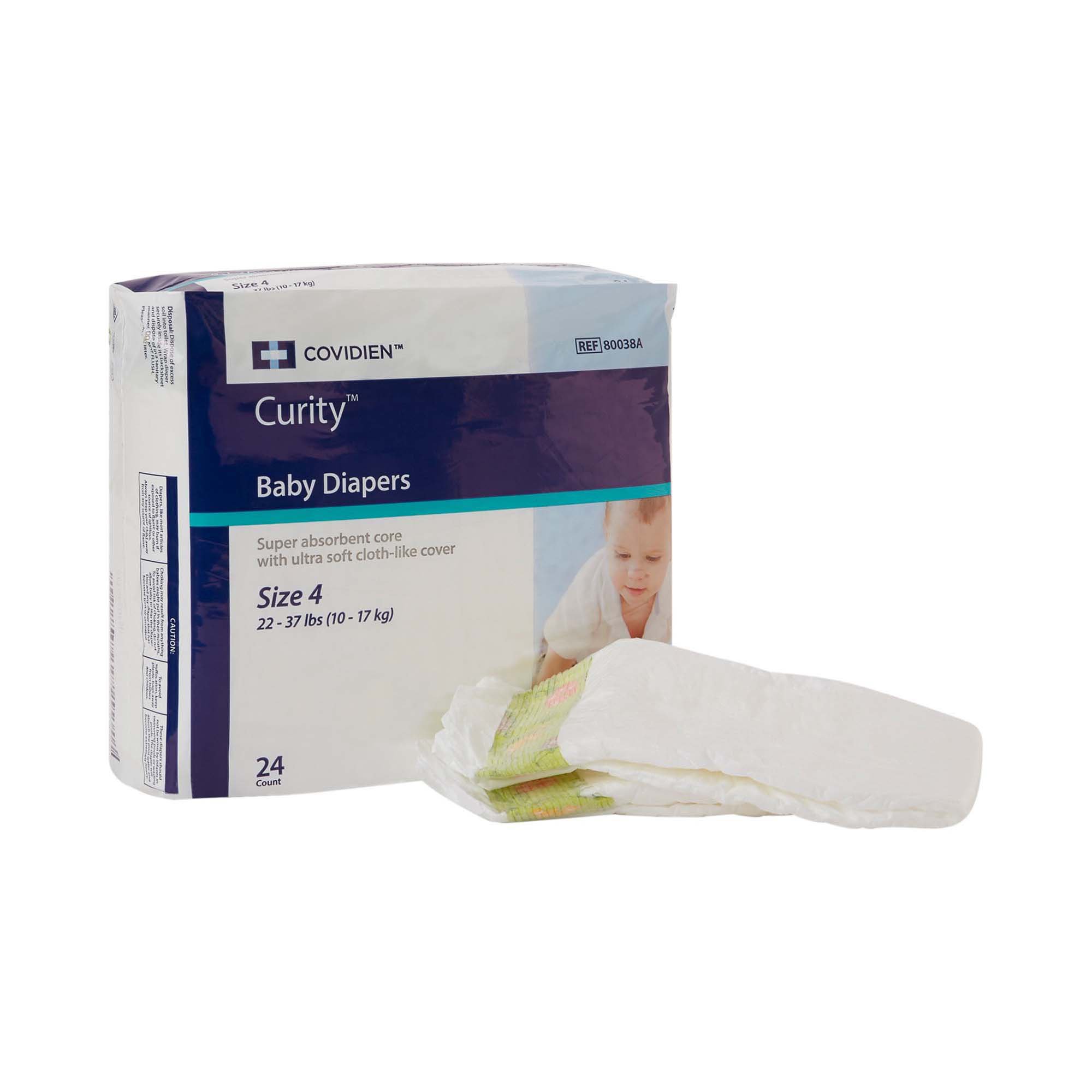 Curity™ Unisex Baby Diapers, Heavy Absorbency, Disposable