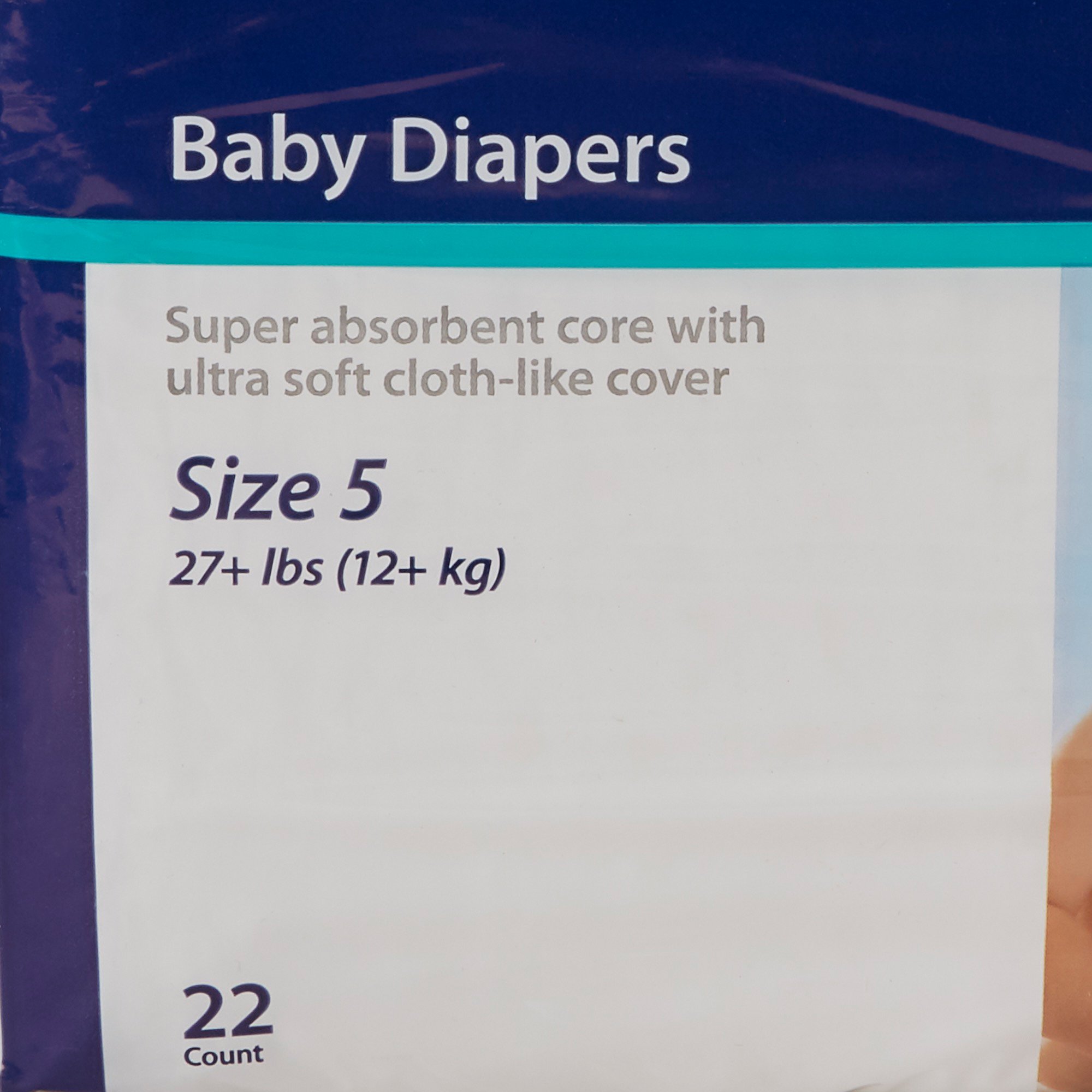 Curity™ Unisex Baby Diapers, Heavy Absorbency, Disposable, Size 5, 27+ lbs - Image 4