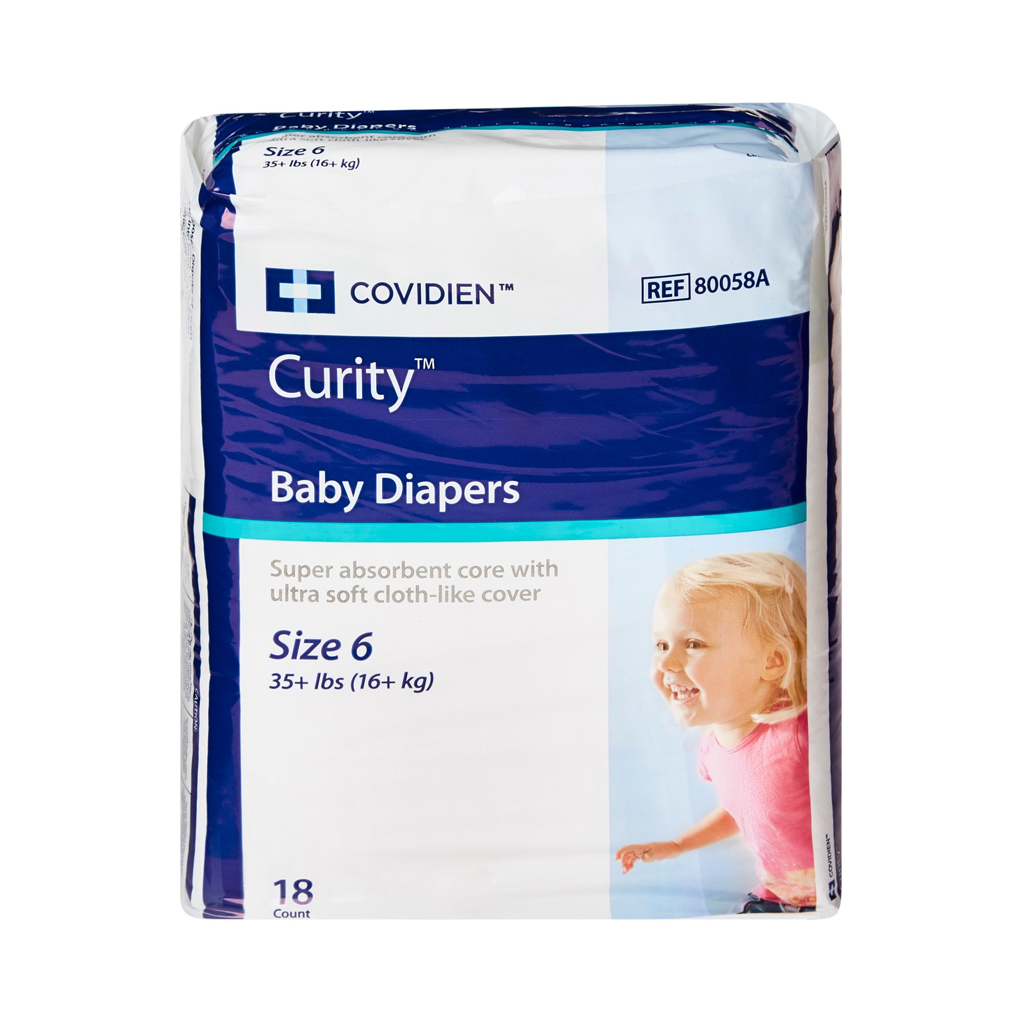 Curity™ Unisex Baby Diapers, Heavy Absorbency, Disposable, Size 6, 35+ lbs - Image 2