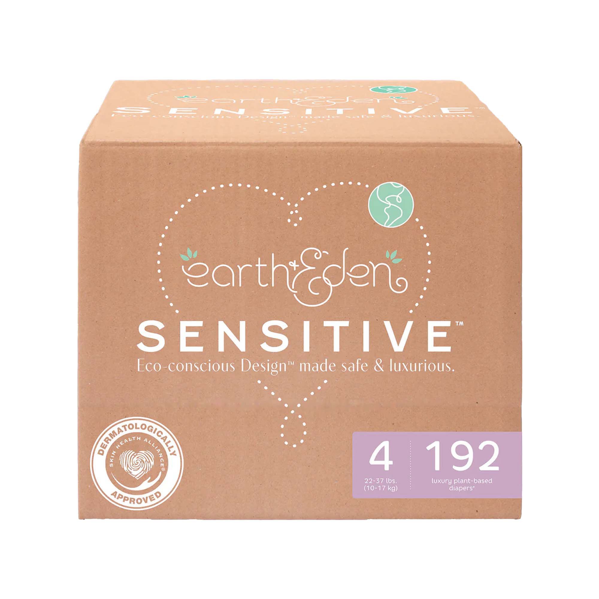 Earth & Eden Sensitive™ Baby Diapers, Size 4 for Babies Weighing 22 - 37 lbs.