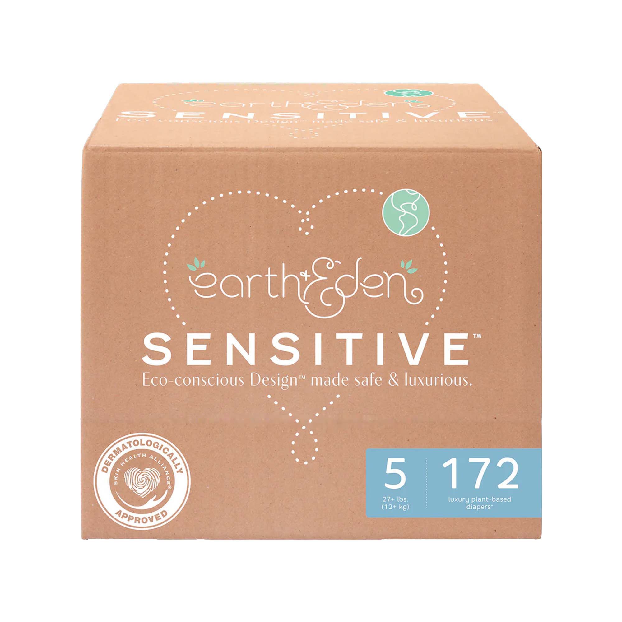 Earth & Eden Sensitive™ Baby Diapers, Size 5 for Babies Weighing up to 27 lbs.