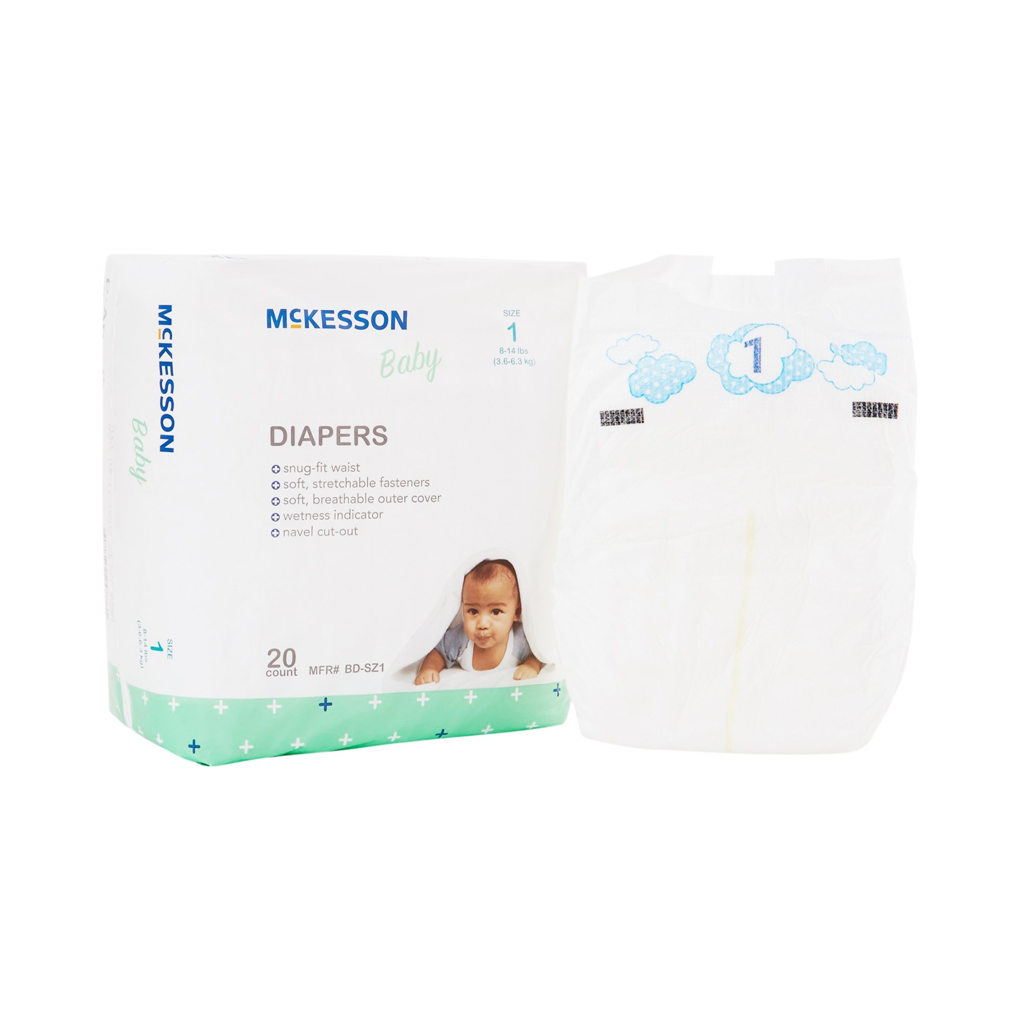 McKesson Baby Diaper, Size 1 for Babies weighing 8 - 14 lbs. - Image 6