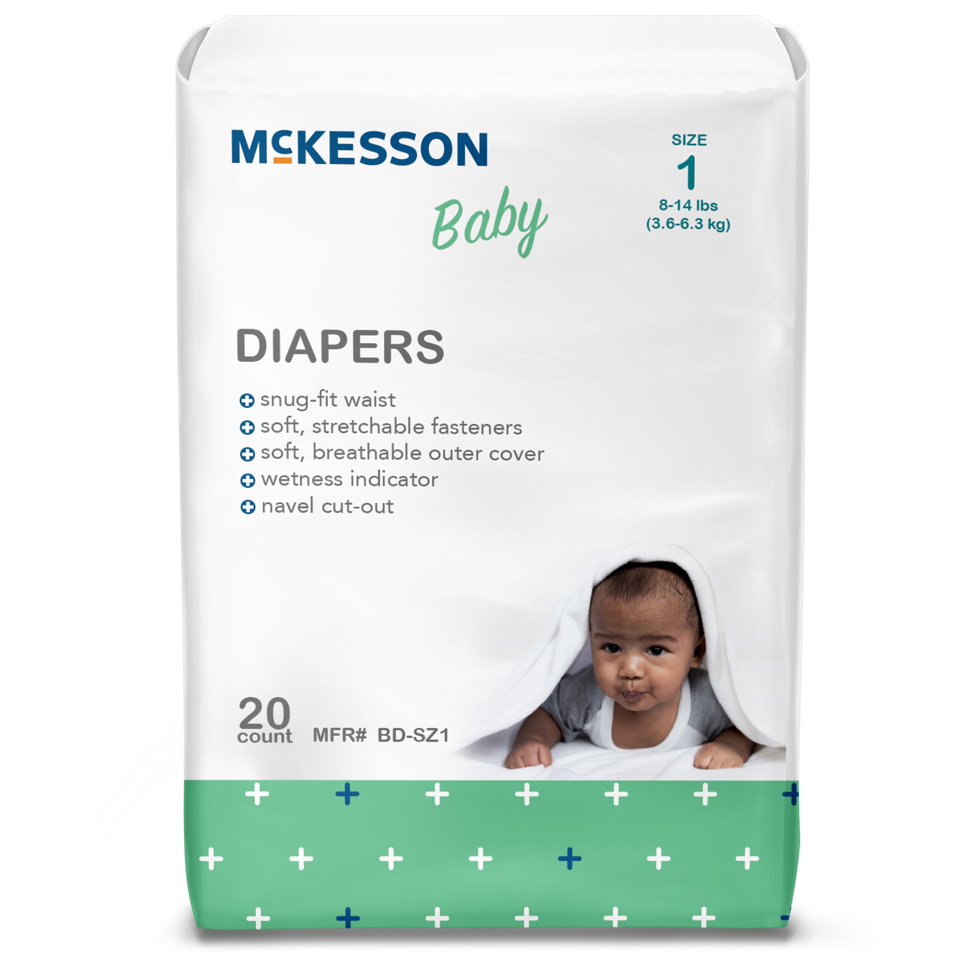 McKesson Baby Diaper, Size 1 for Babies weighing 8 - 14 lbs.