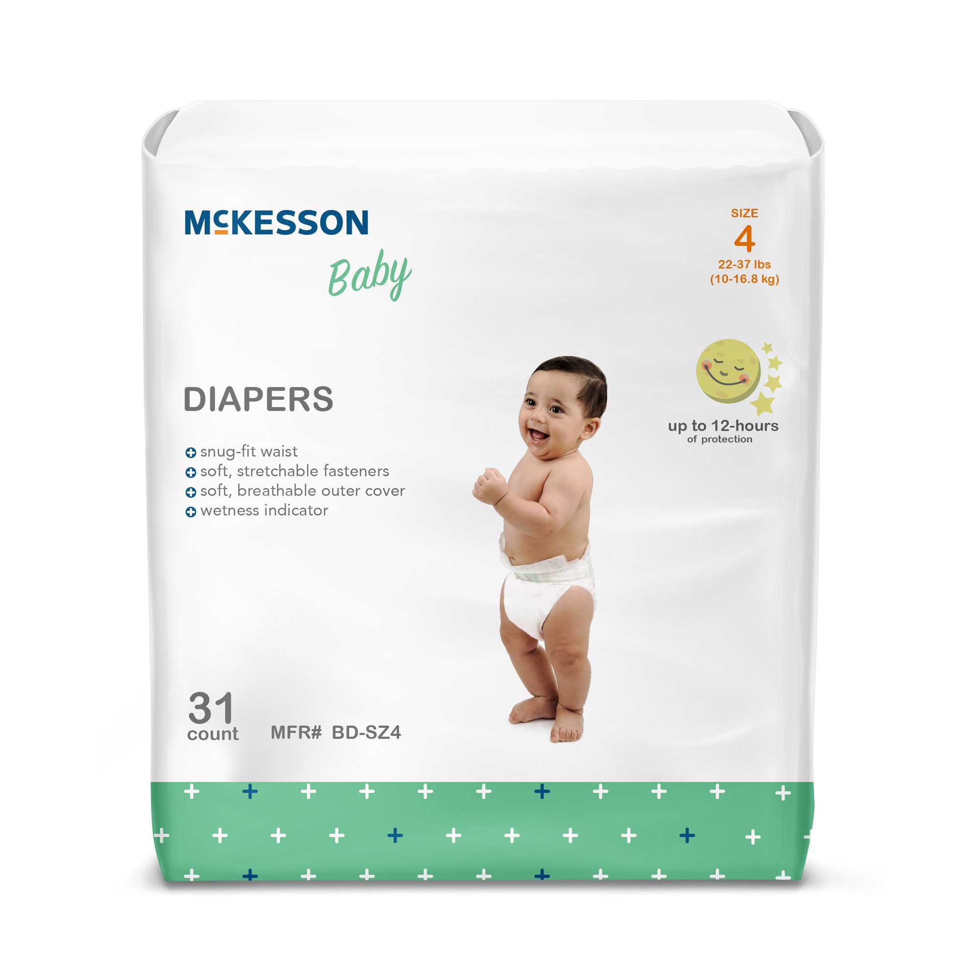 McKesson Baby Diaper, Size 4 for Toddlers weighing 22 - 31 lbs.