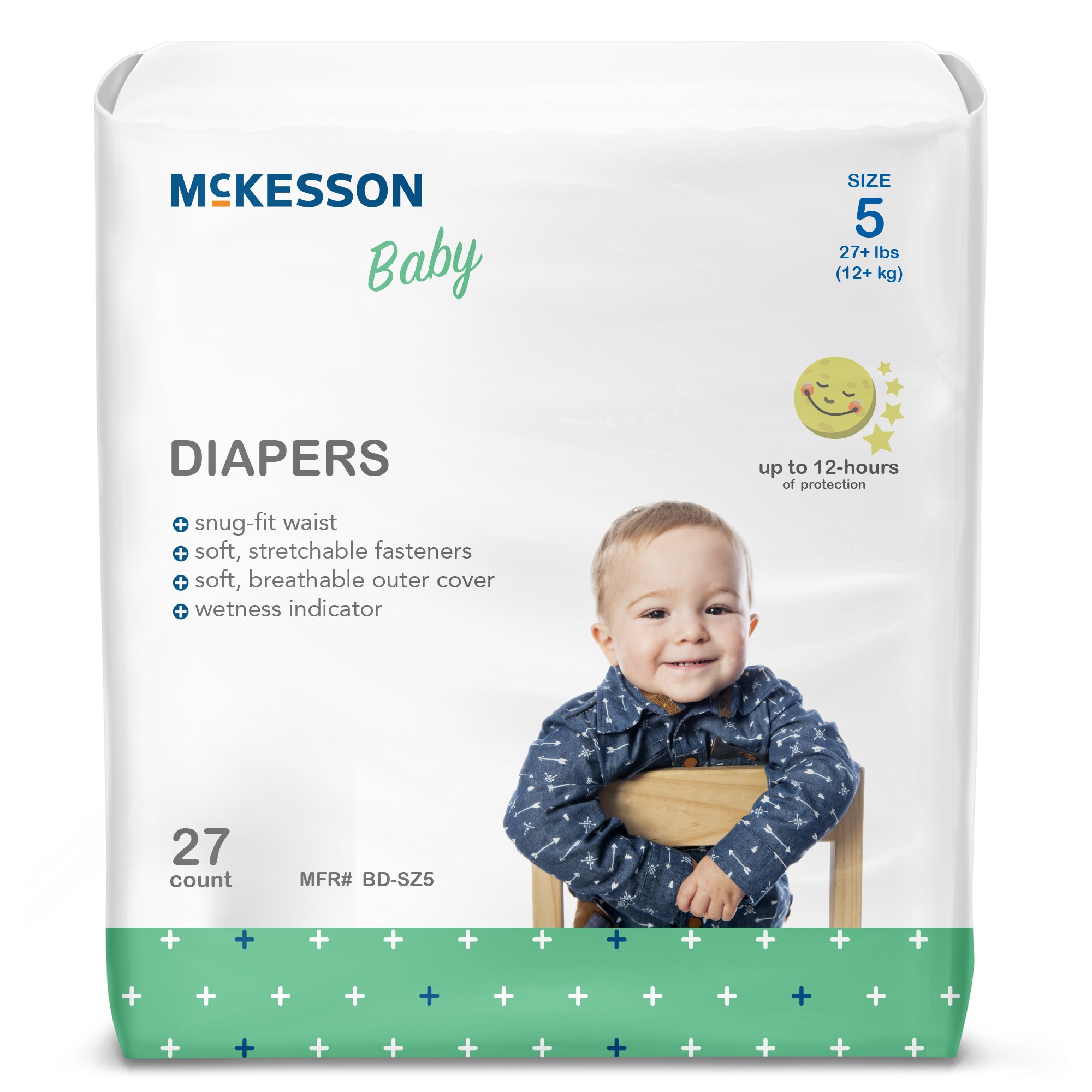 McKesson Baby Diaper, Size 5 for Toddlers weighing 27+ lbs.