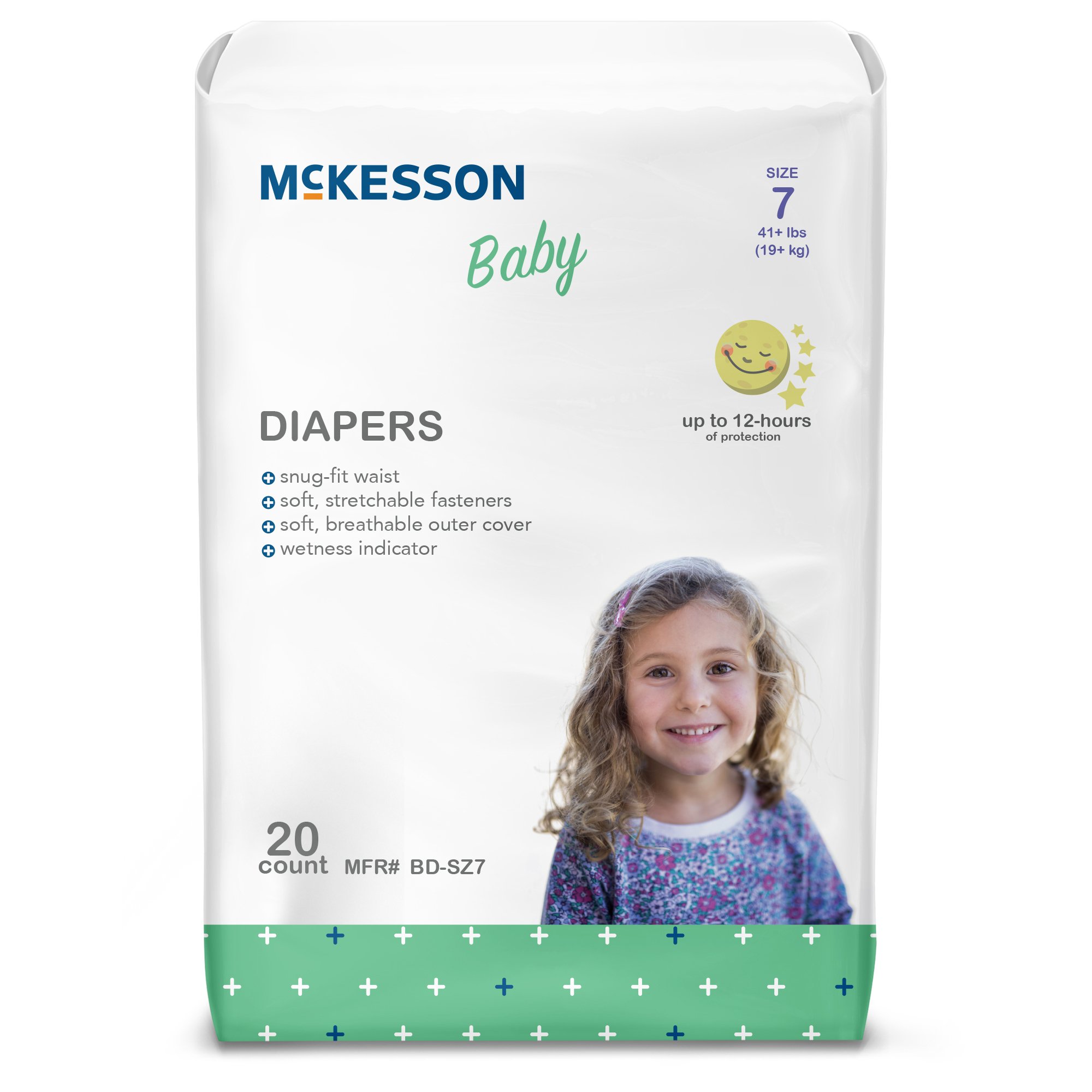 McKesson Baby Diaper, Size 7 for Children weighing 41+ lbs.