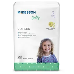 McKesson Baby Diaper, Size 7 for Children weighing 41+ lbs.