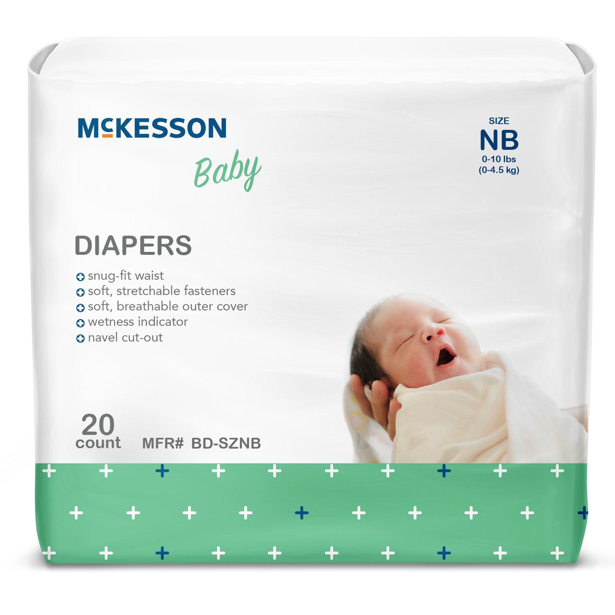 McKesson Baby Diapers for Newborn Infants weighing up to 10 lbs.