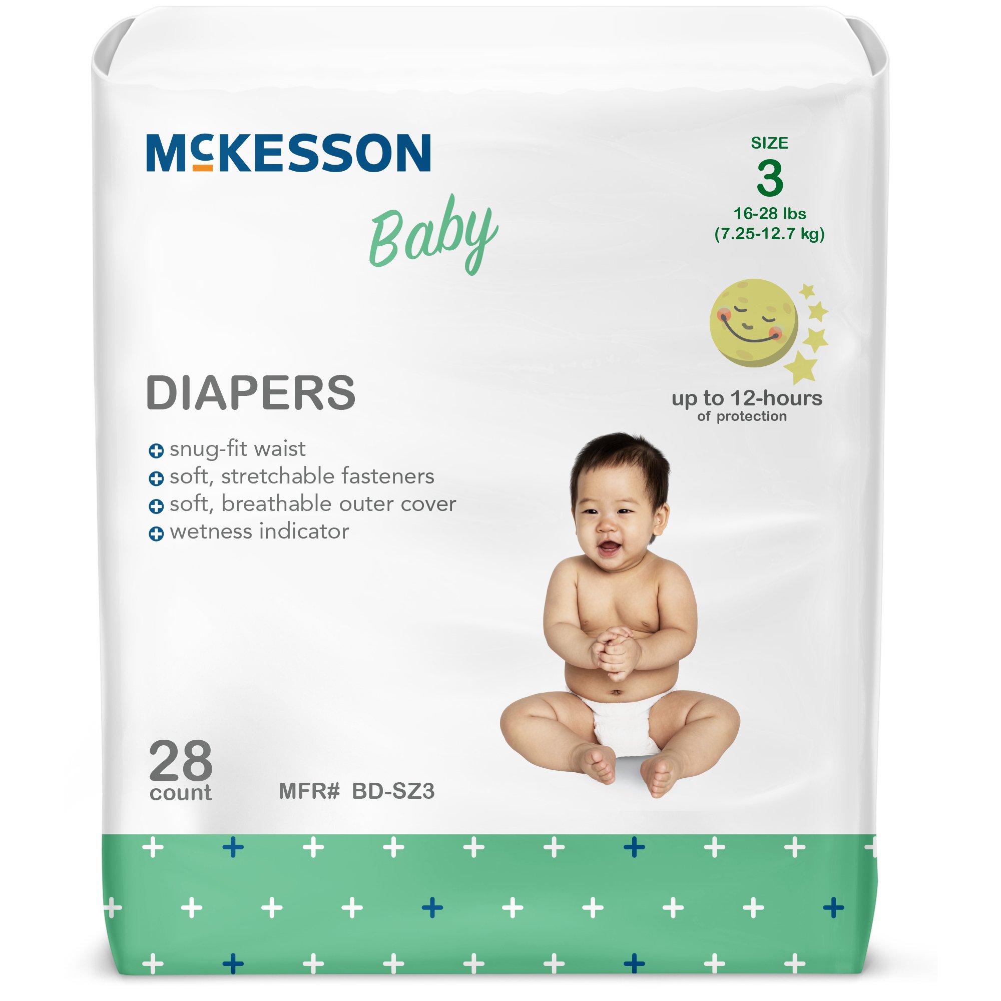McKesson Baby Diapers, Size 3 for Babies weighing 16 - 28 lbs.