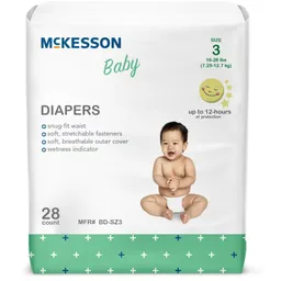 McKesson Baby Diapers, Size 3 for Babies weighing 16 - 28 lbs.