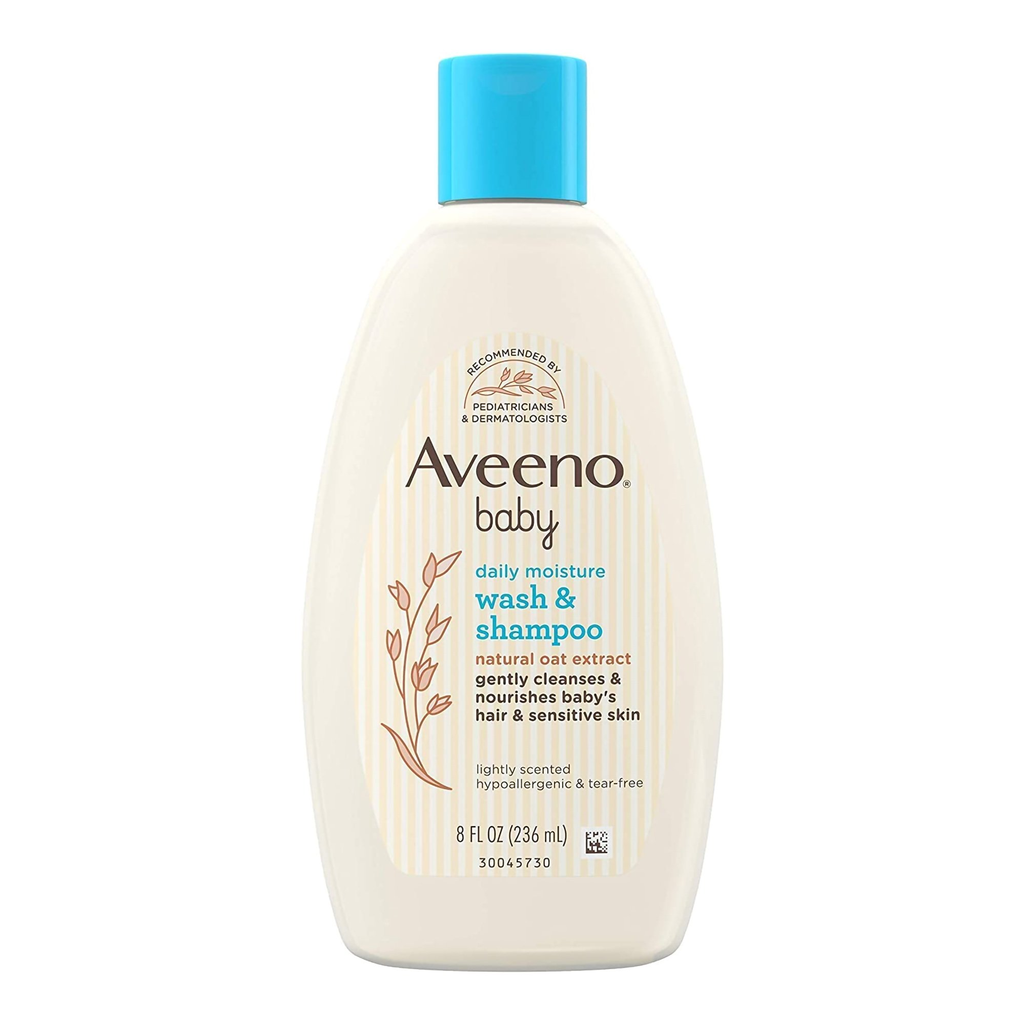 Aveeno® Baby Daily Moisture Wash and Shampoo Lightly Scented, 8-ounce Bottle