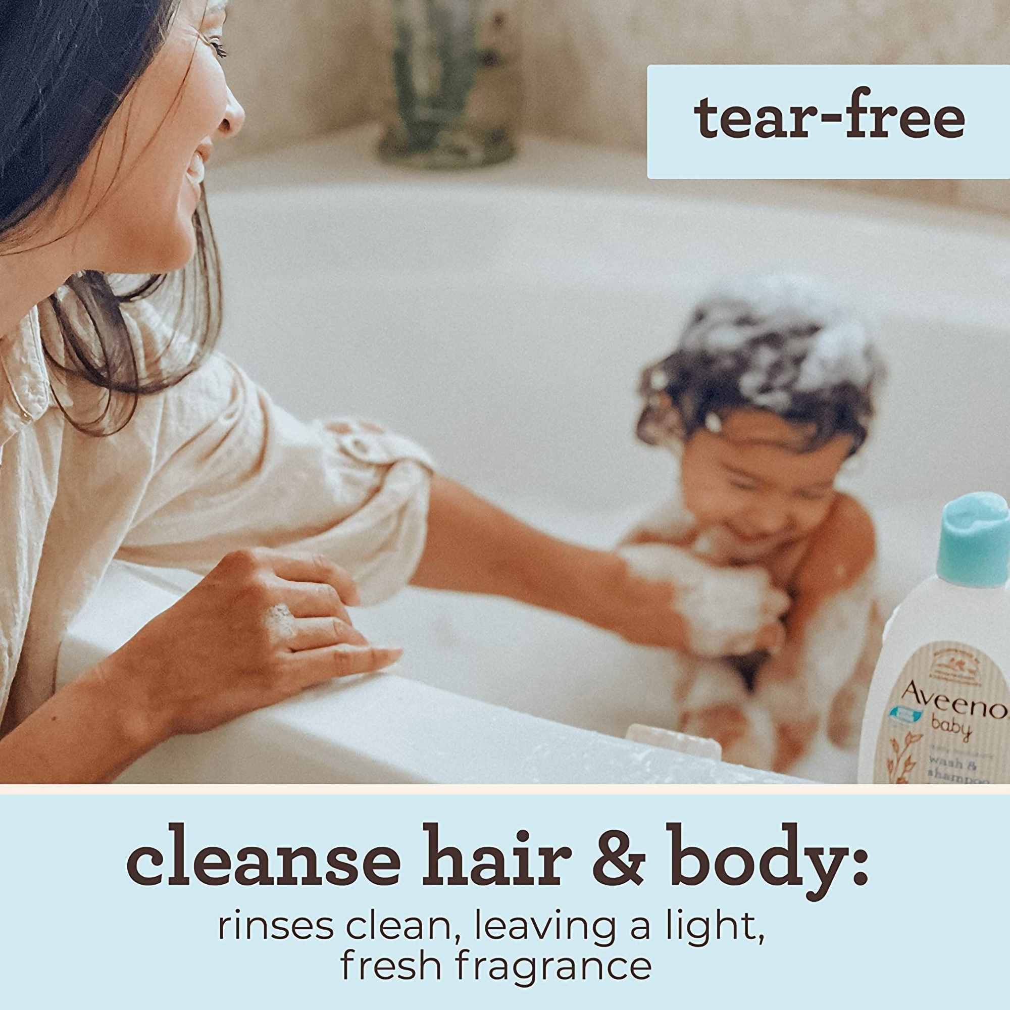 Aveeno® Baby Daily Moisture Wash and Shampoo Lightly Scented, 8-ounce Bottle - Image 5