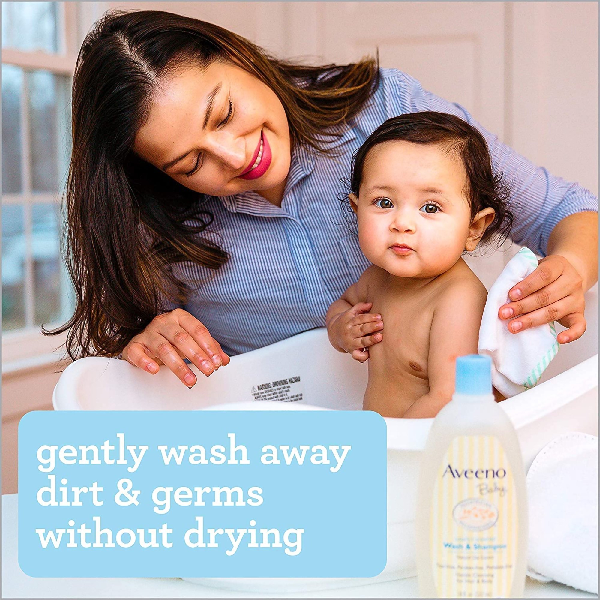 Aveeno® Baby Daily Moisture Wash and Shampoo Lightly Scented, 8-ounce Bottle - Image 7