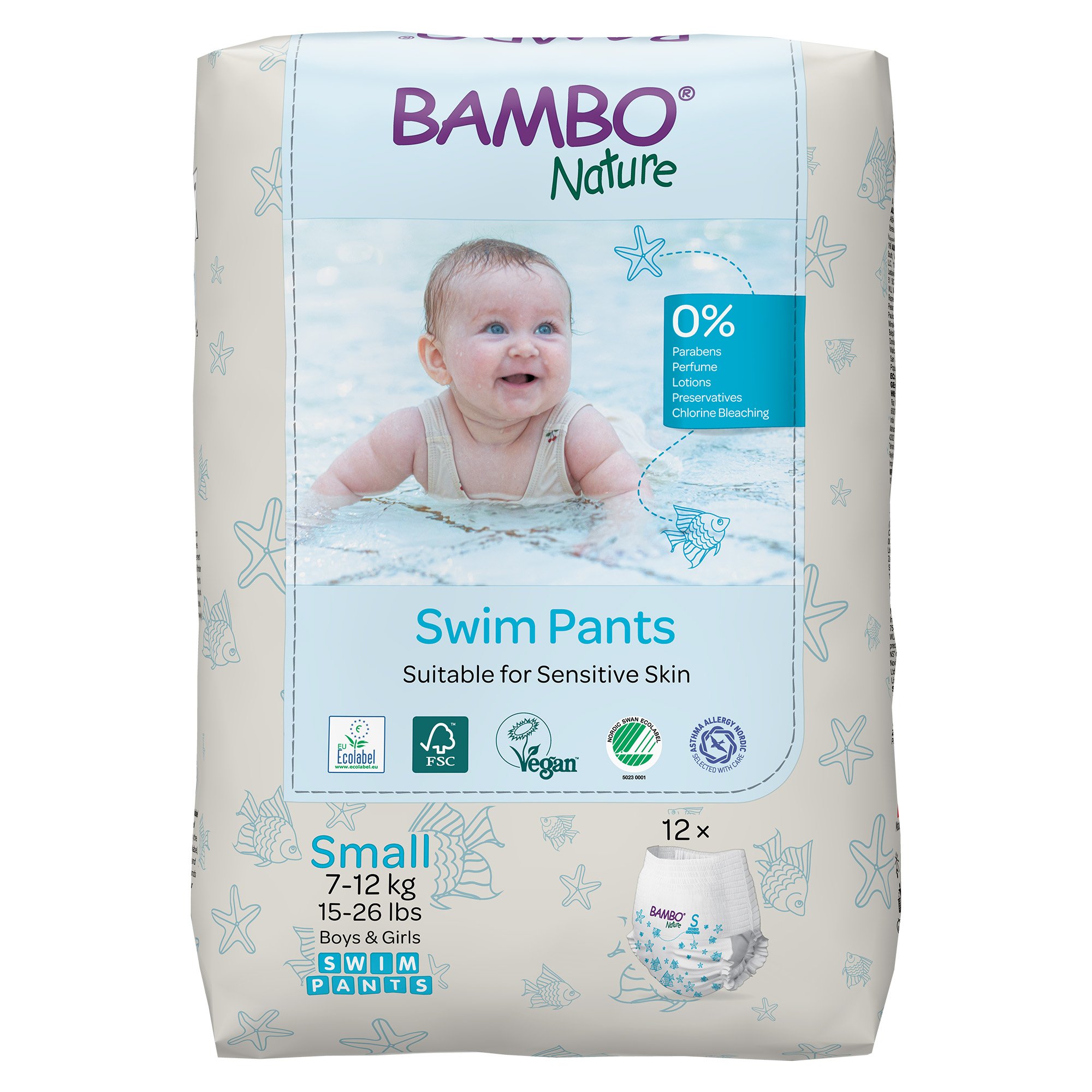 Bambo Nature Swim Pants, Small, for Babies weighing 15 to 26 lbs. - Image 2