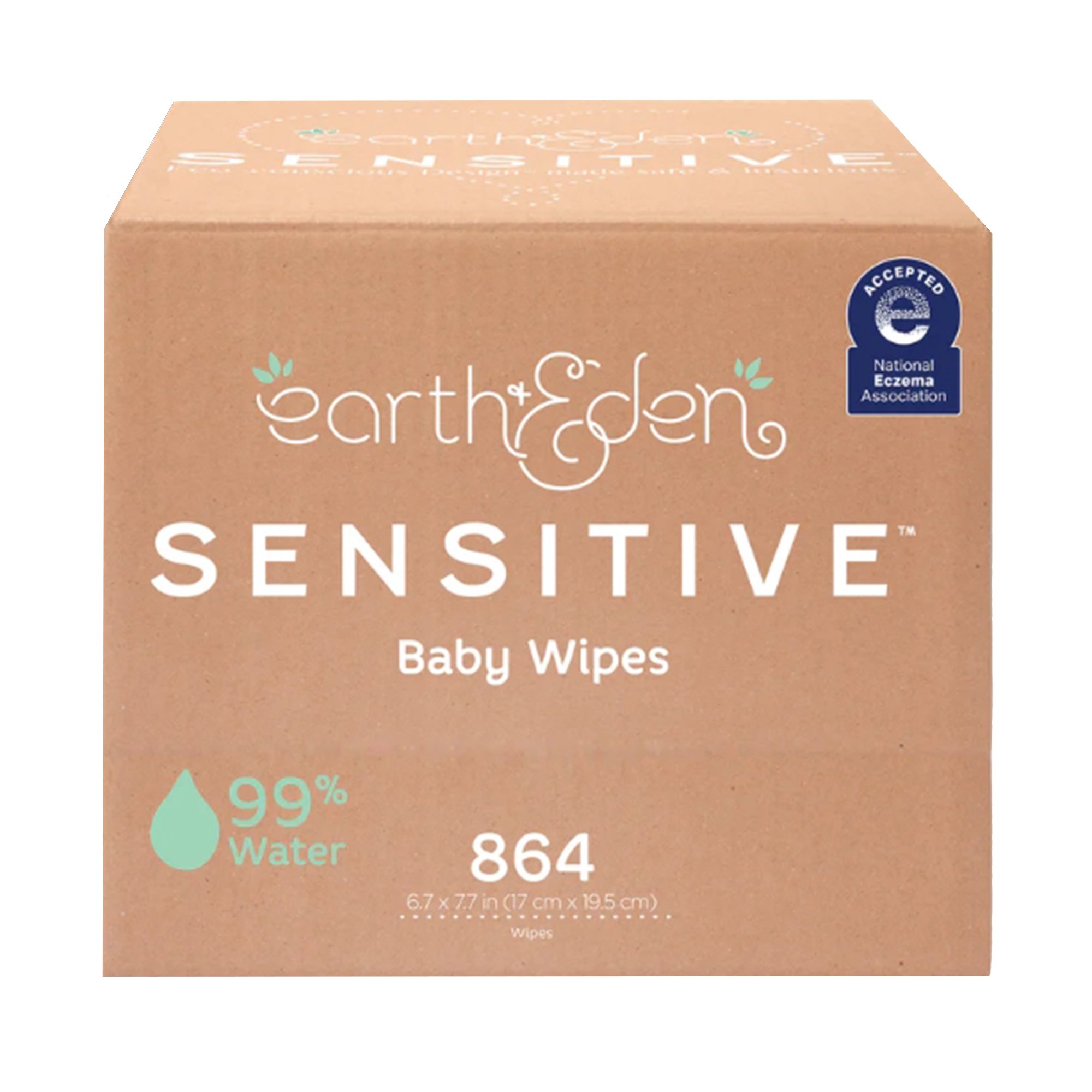 Earth & Eden Sensitive™ Baby Wipes, 6.7 x 7.7 Inch, 72 per Pack