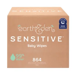 Earth & Eden Sensitive™ Baby Wipes, 6.7 x 7.7 Inch, 72 per Pack
