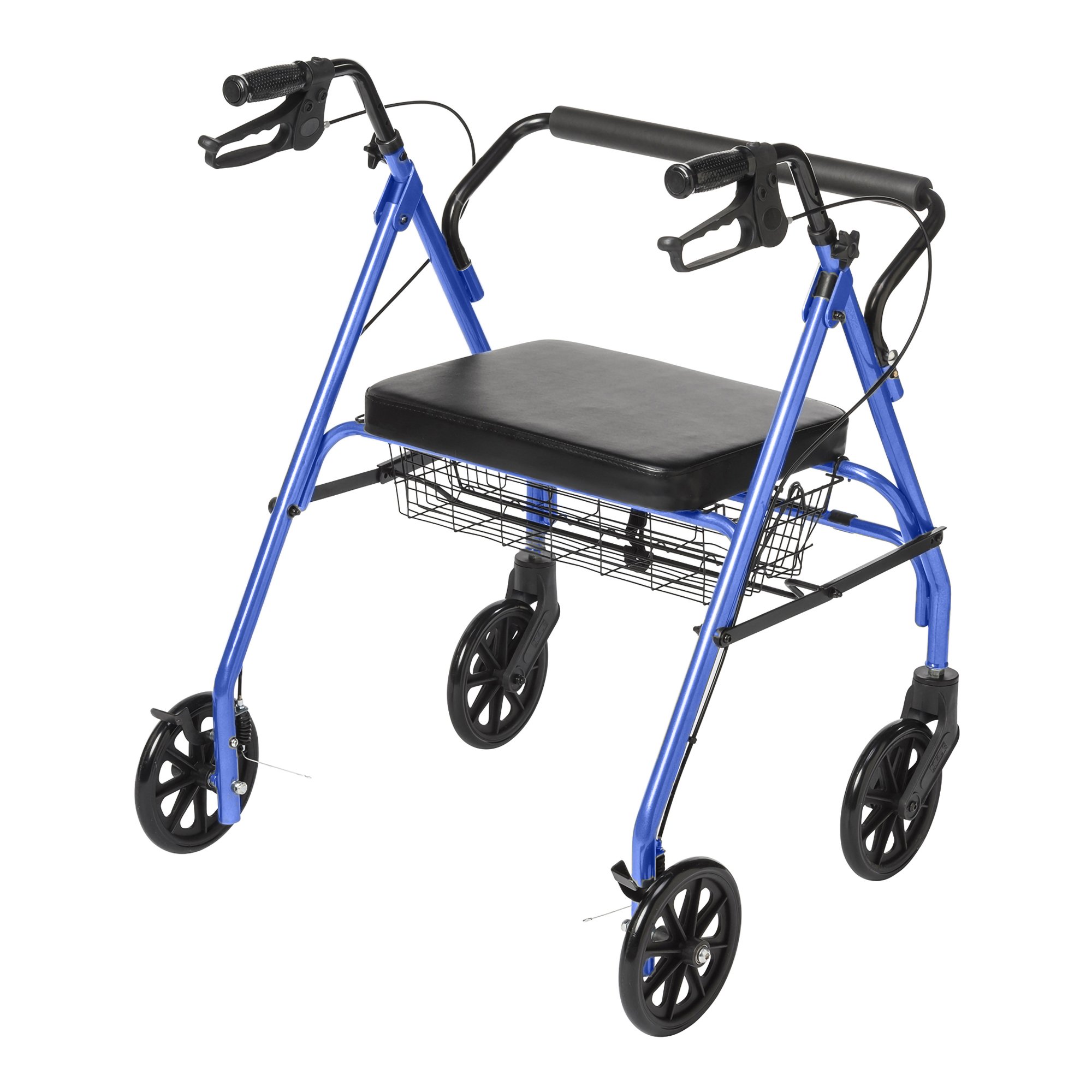 McKesson Bariatric Blue Folding Steel Four-Wheel Rollator - Image 2