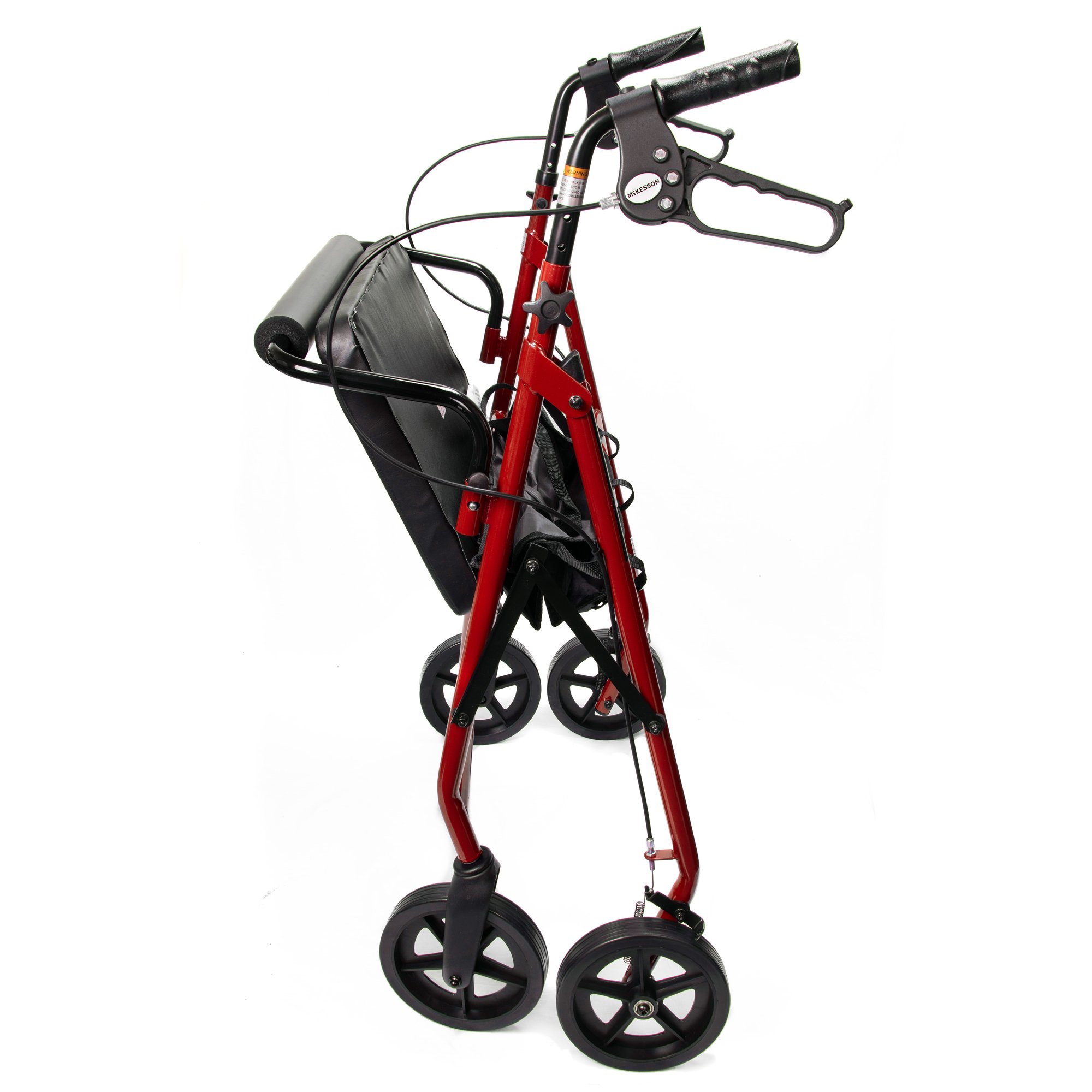 McKesson Bariatric Red Folding Steel Four-Wheel Rollator - Image 2