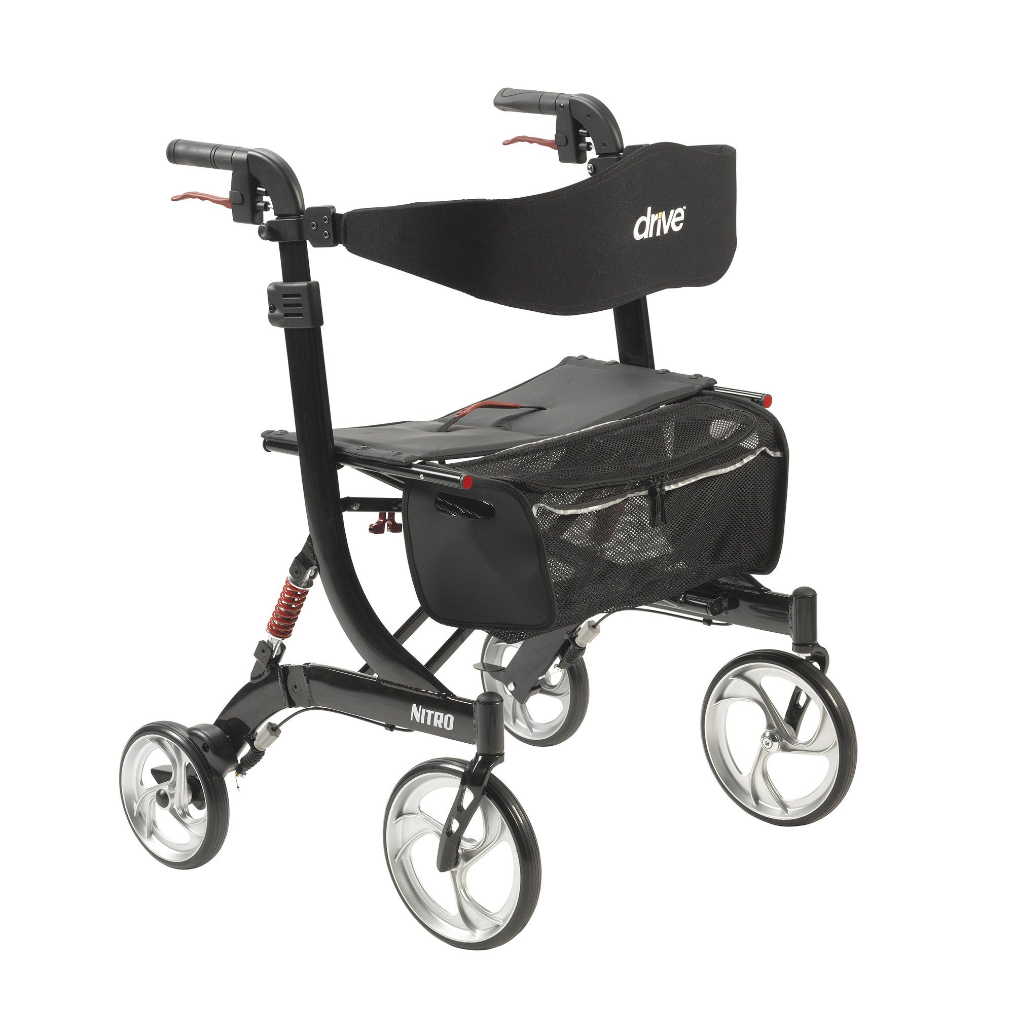 Nitro HD Bariatric Four-Wheel Rollator, Black
