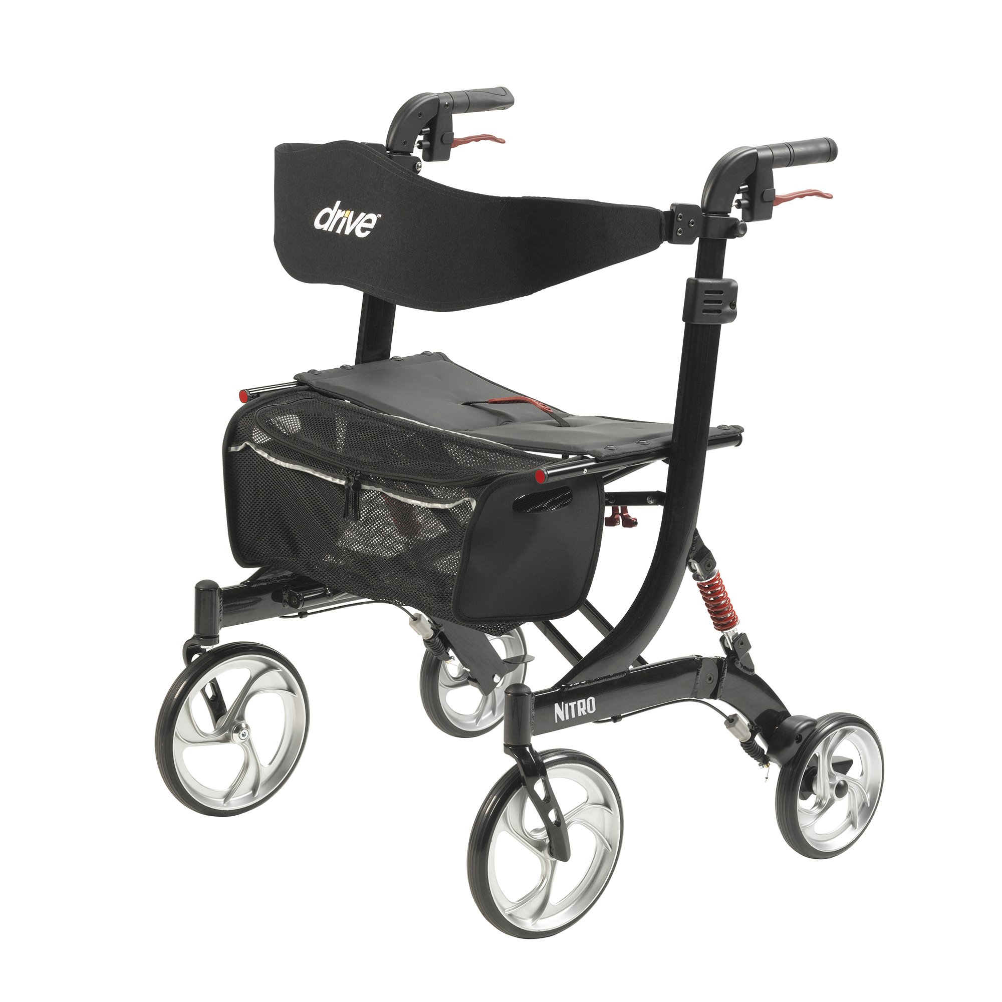 Nitro HD Bariatric Four-Wheel Rollator, Black - Image 2