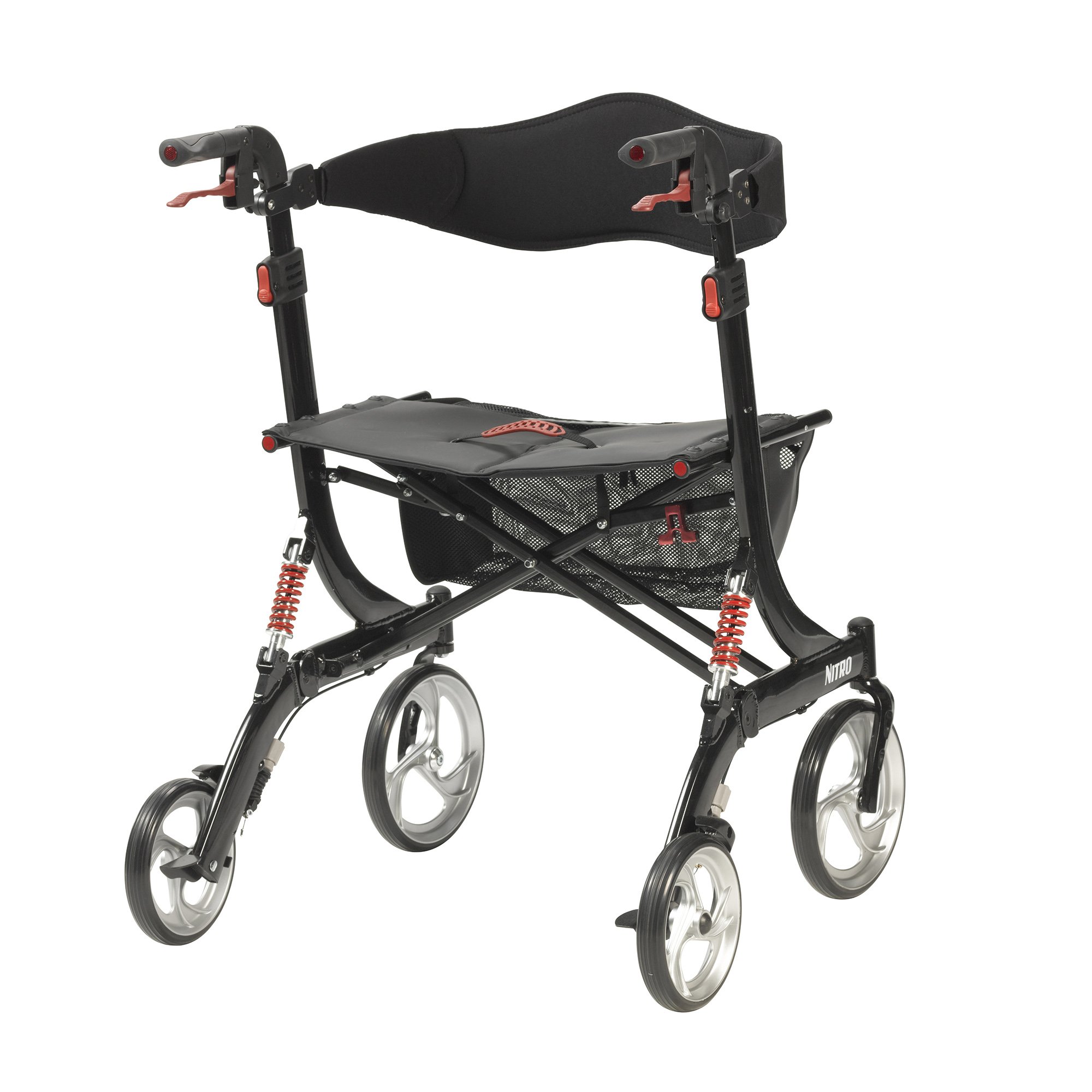 Nitro HD Bariatric Four-Wheel Rollator, Black - Image 3