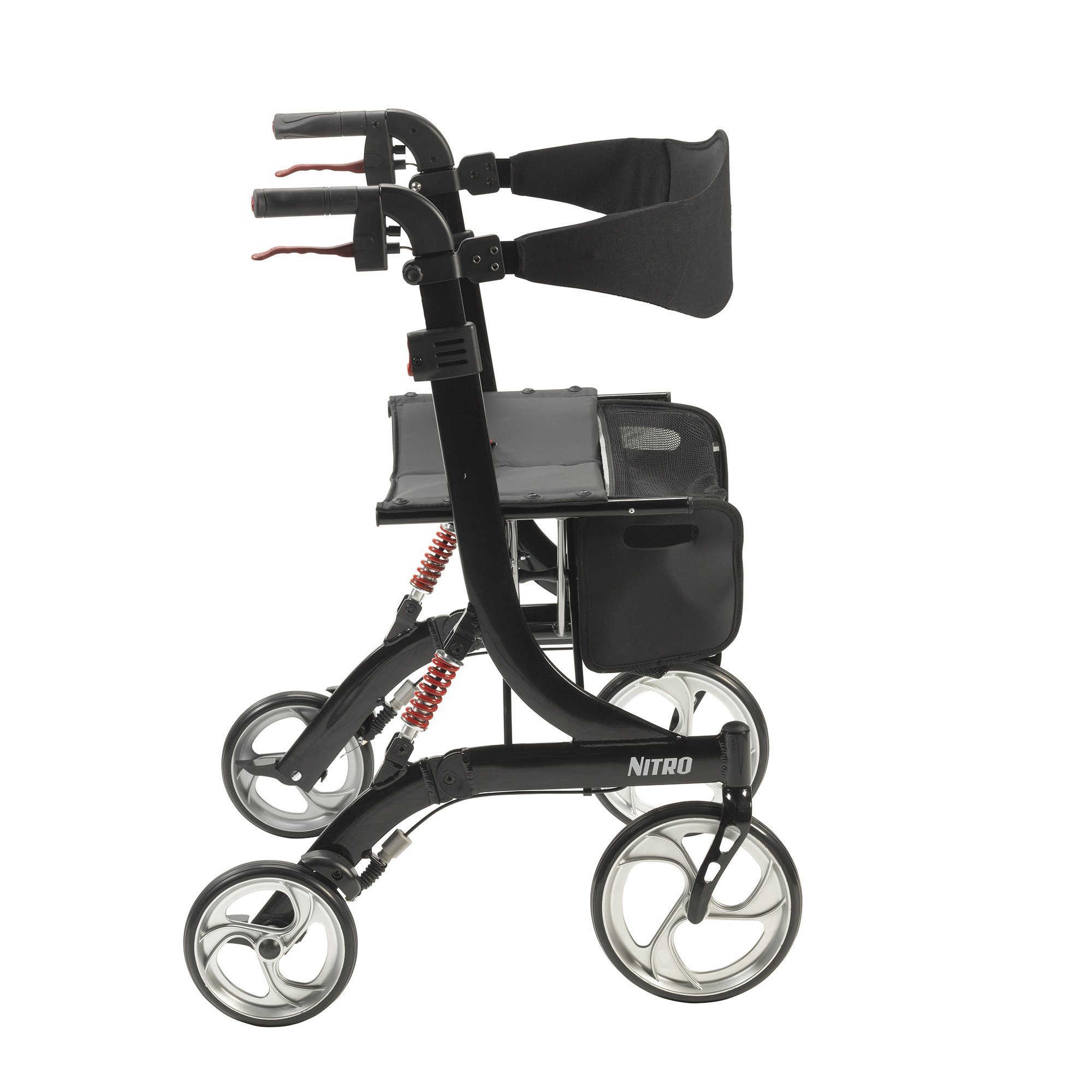 Nitro HD Bariatric Four-Wheel Rollator, Black - Image 4