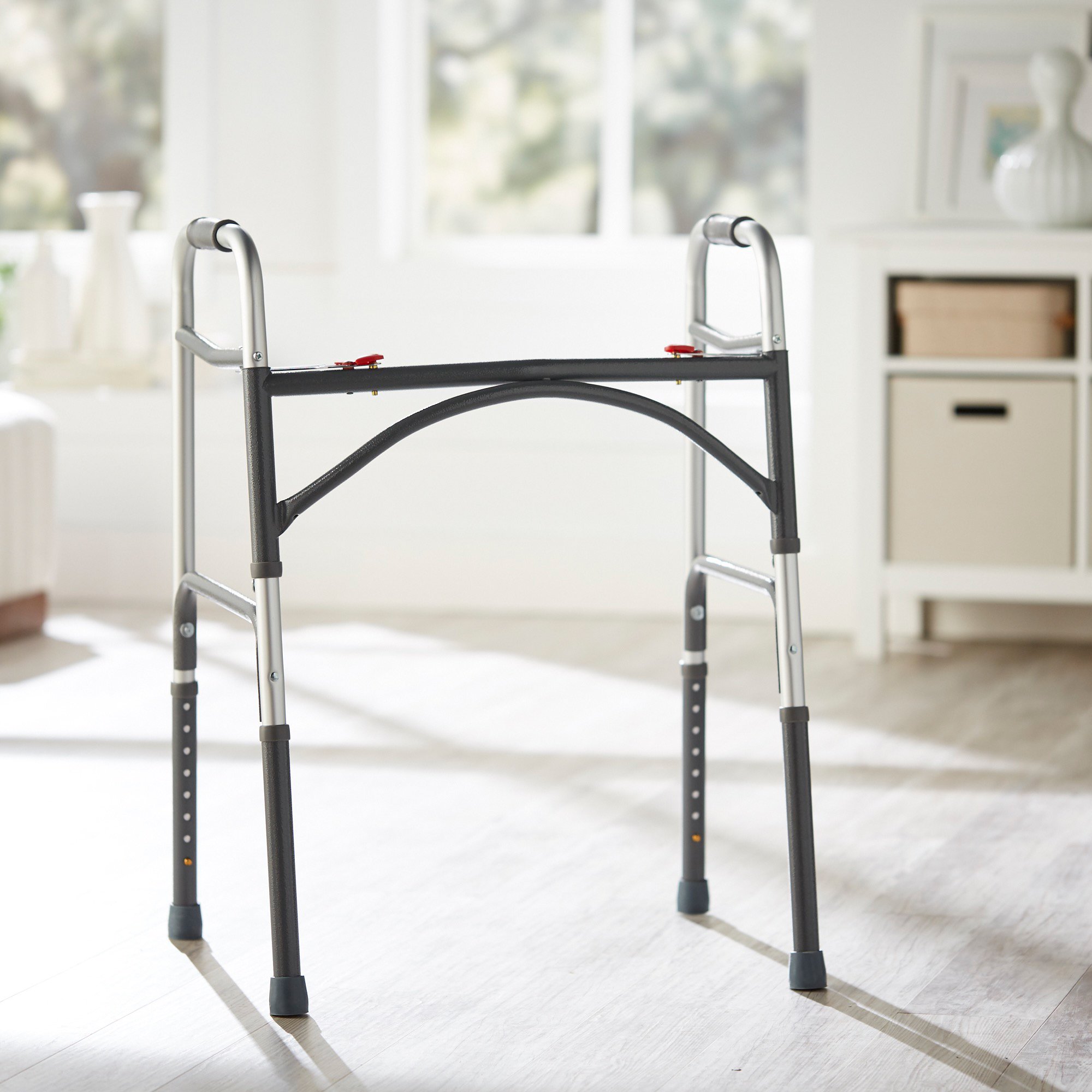 McKesson Steel Bariatric Folding Walker, 32.5 - 39 Inch Height - Image 4