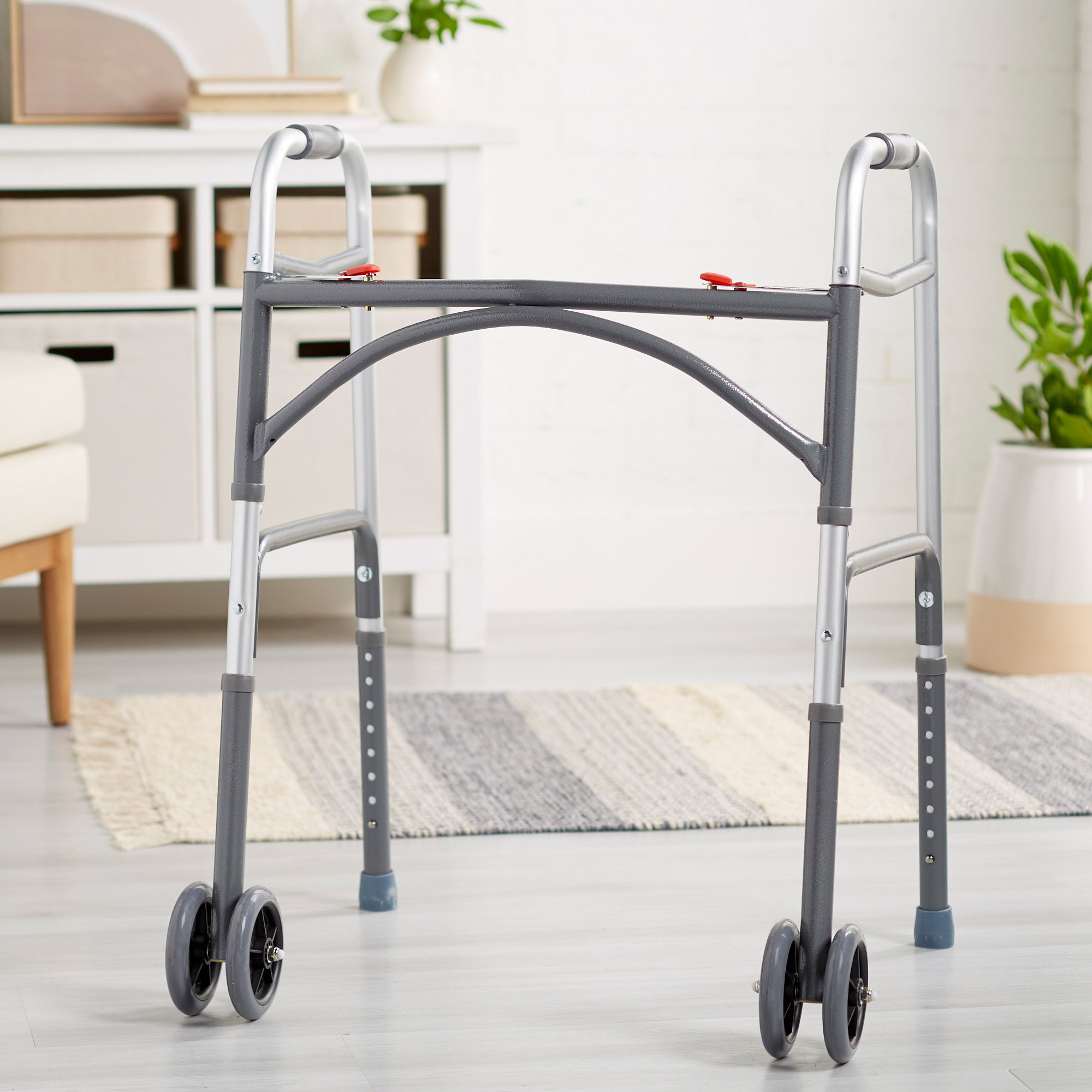 McKesson Steel Bariatric Folding Walker, 32 - 39 Inch Height - Image 4
