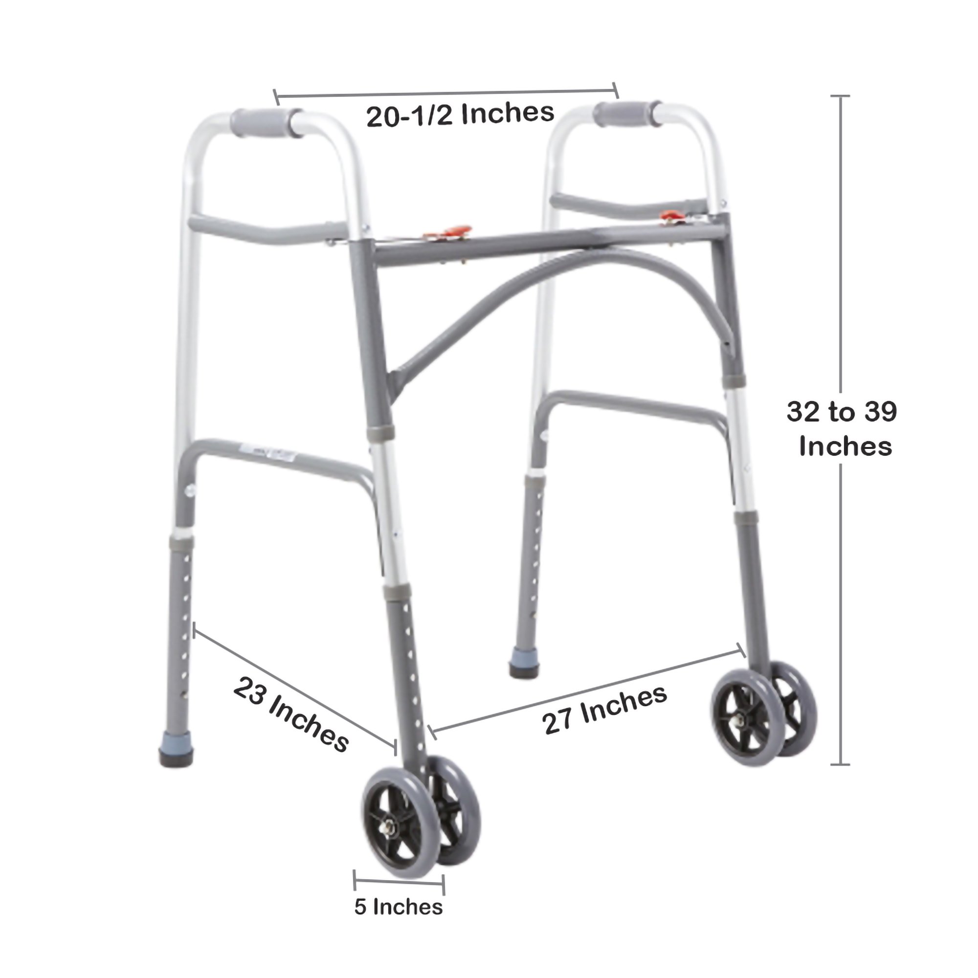 McKesson Steel Bariatric Folding Walker, 32 - 39 Inch Height - Image 3