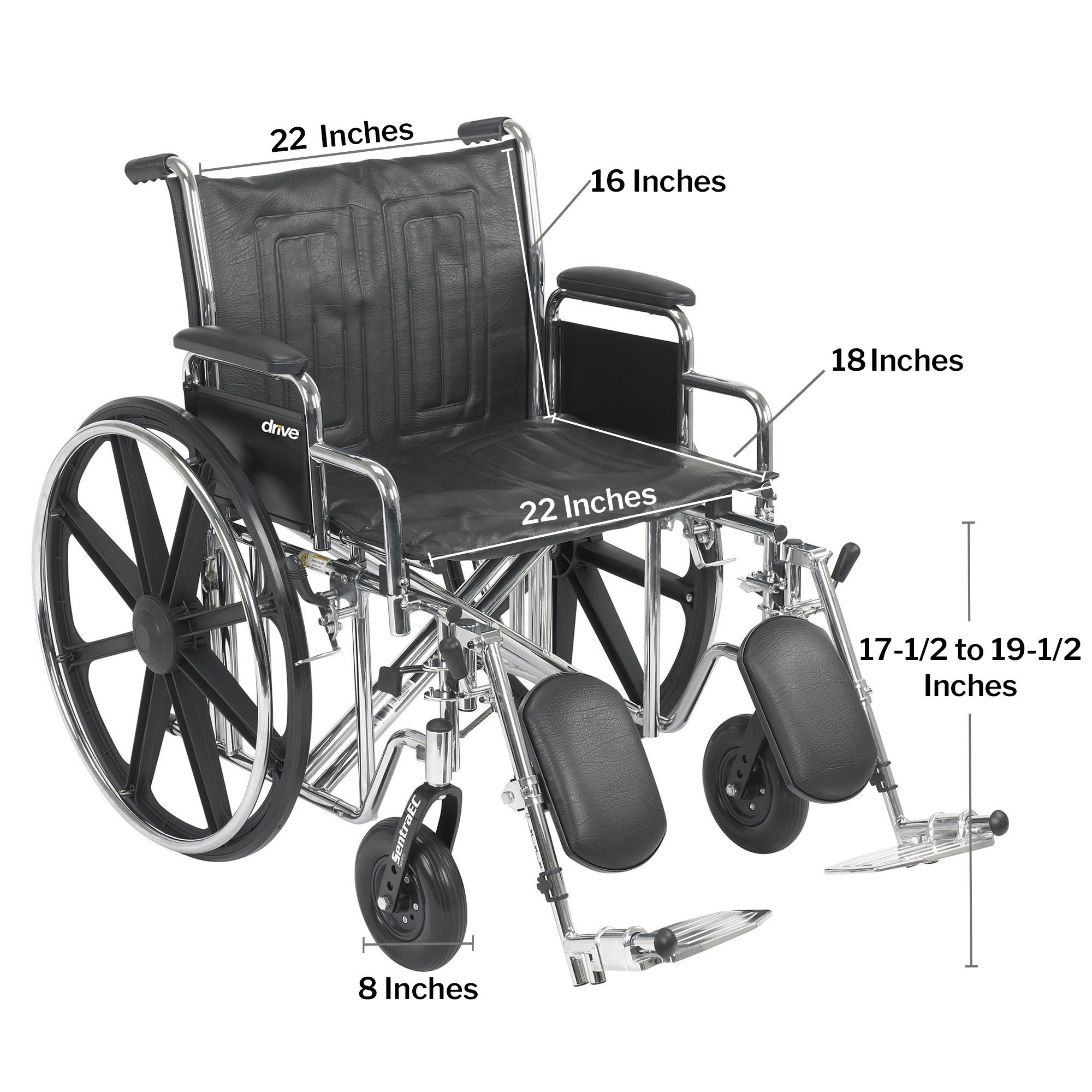 McKesson Bariatric Wheelchair, 22 Inch Seat Width - Image 5