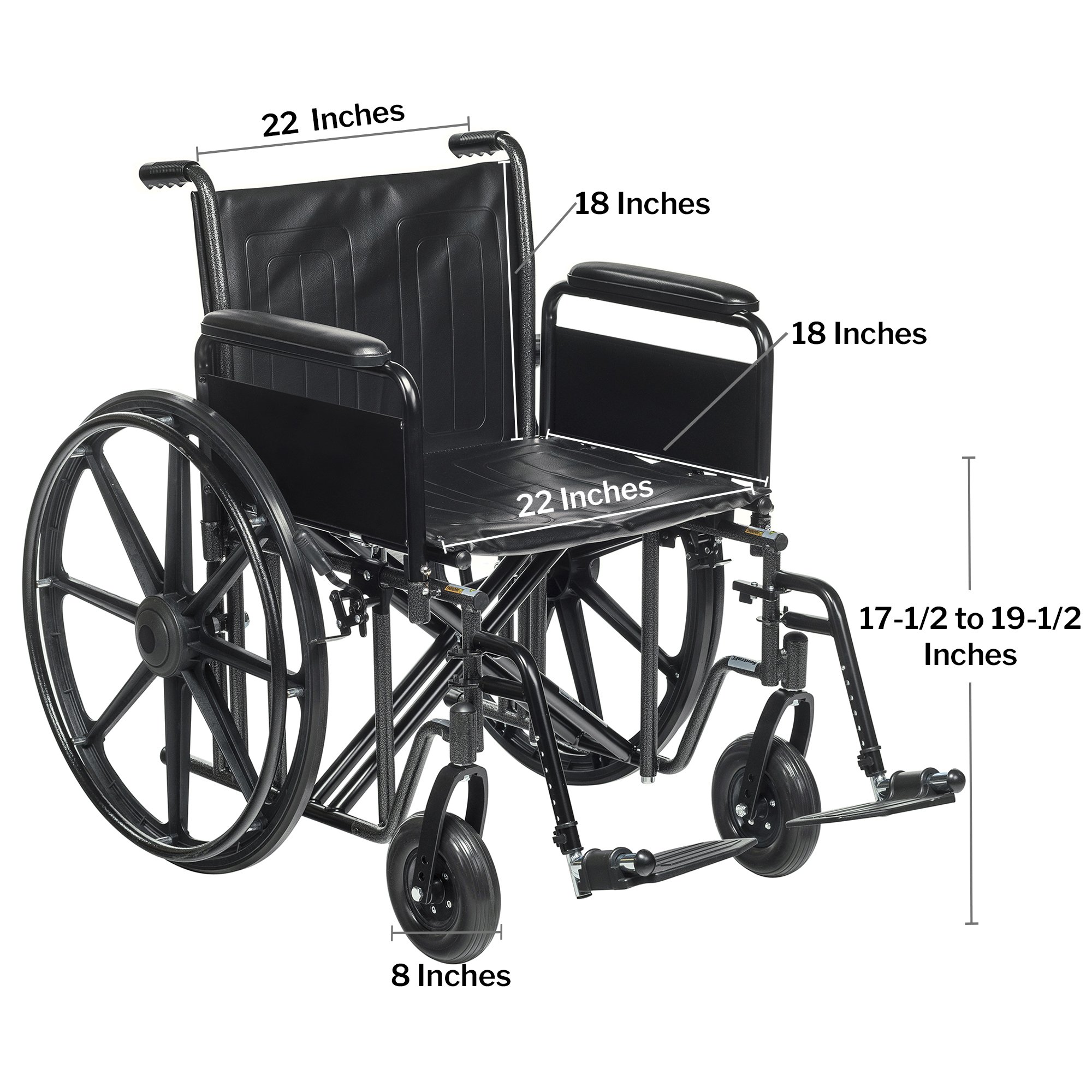 McKesson Bariatric Wheelchair, 22-Inch Seat Width - Image 2