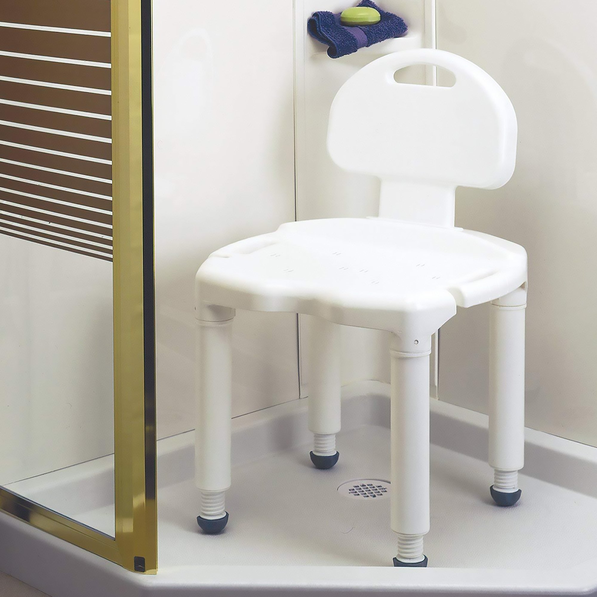 Carex Universal Bath Seat with Back, 400-lb Capacity - Image 2