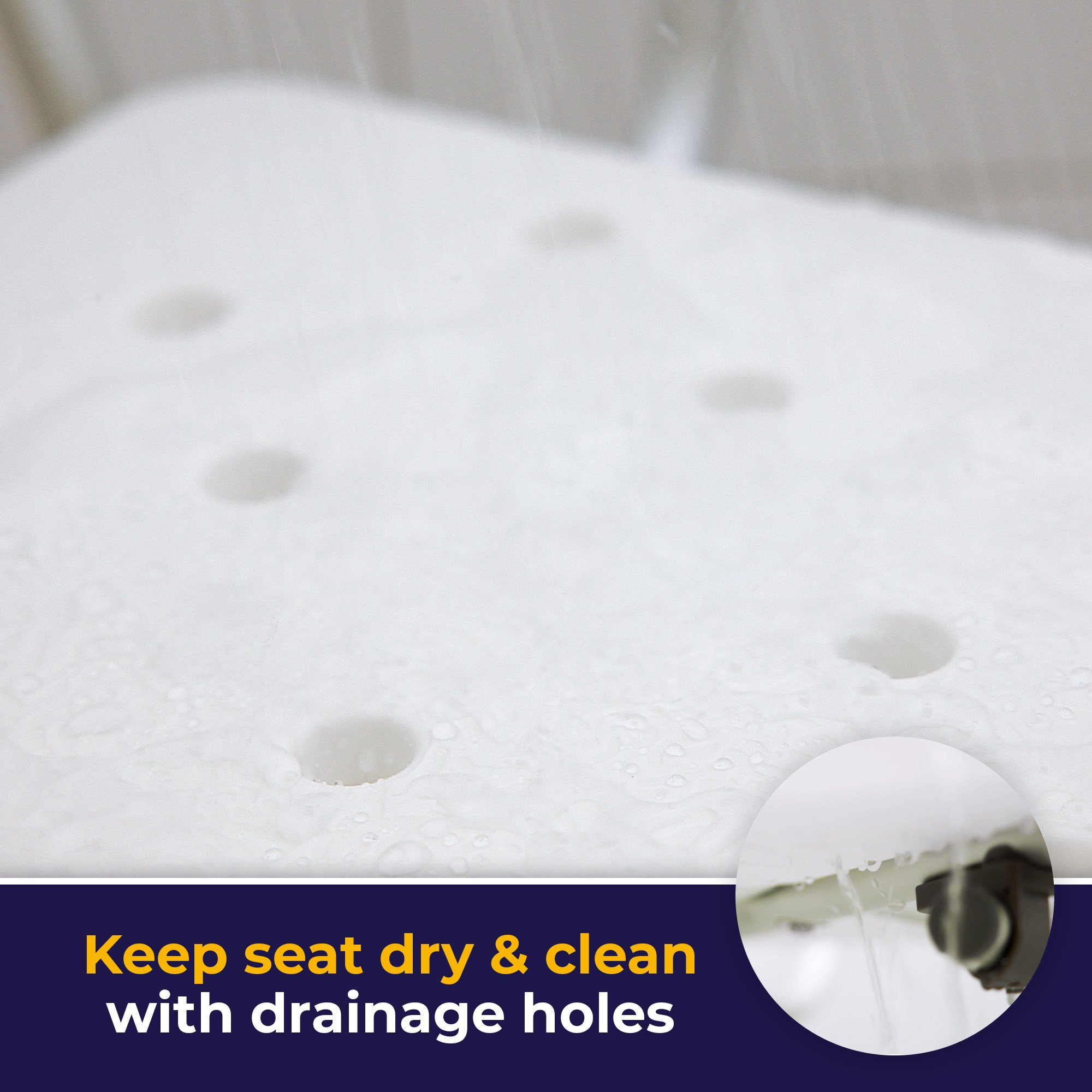 drive™ Shower Chair with Back and Removable Padded Arms - Image 6