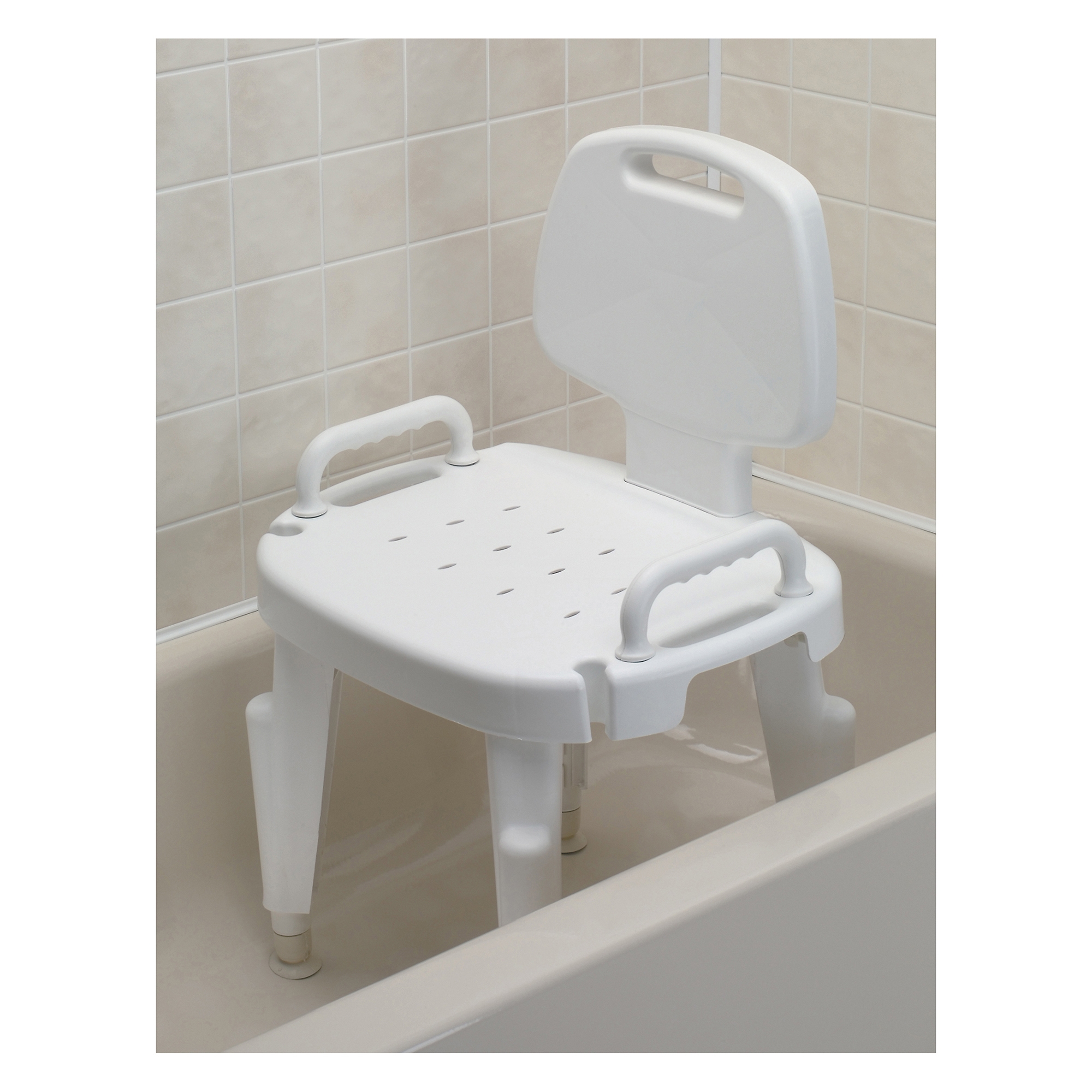 Maddak Adjustable Shower Seat with Arms and Back - Image 2