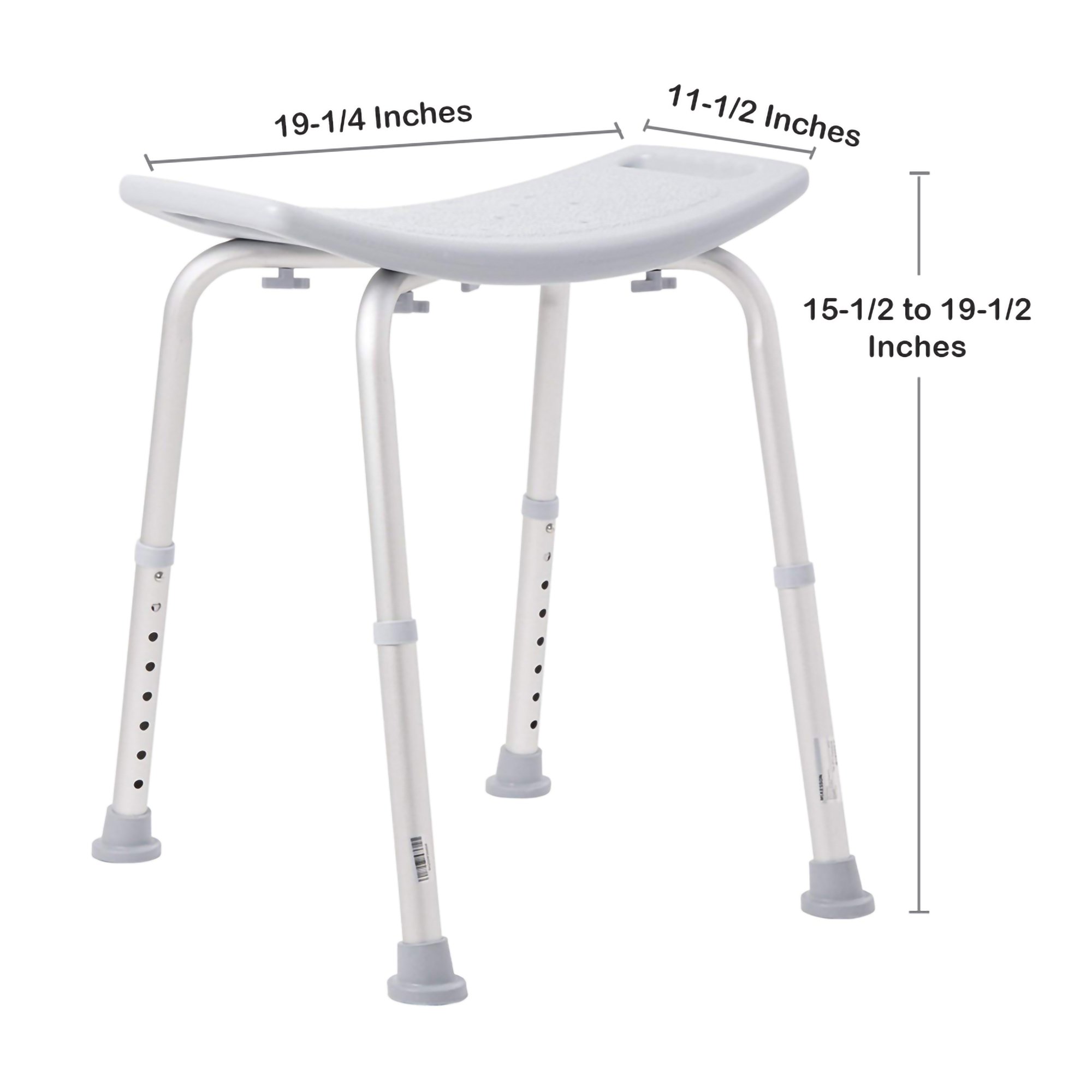 McKesson Aluminum Bath Bench Without Backrest, 15.5 - 19.5 Inch, Gray - Image 5