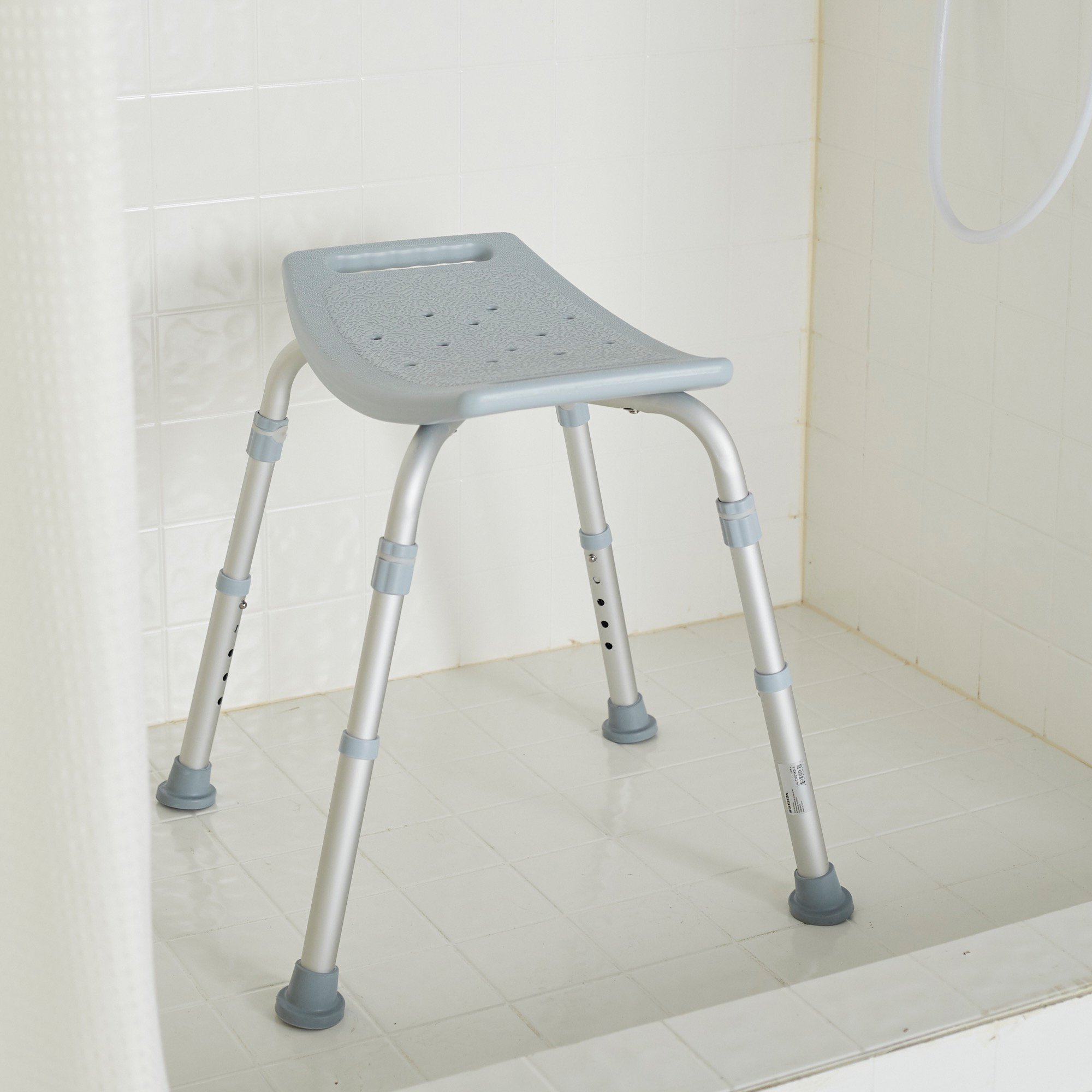 McKesson Aluminum Bath Bench Without Backrest, 15.5 - 19.5 Inch, Gray - Image 4