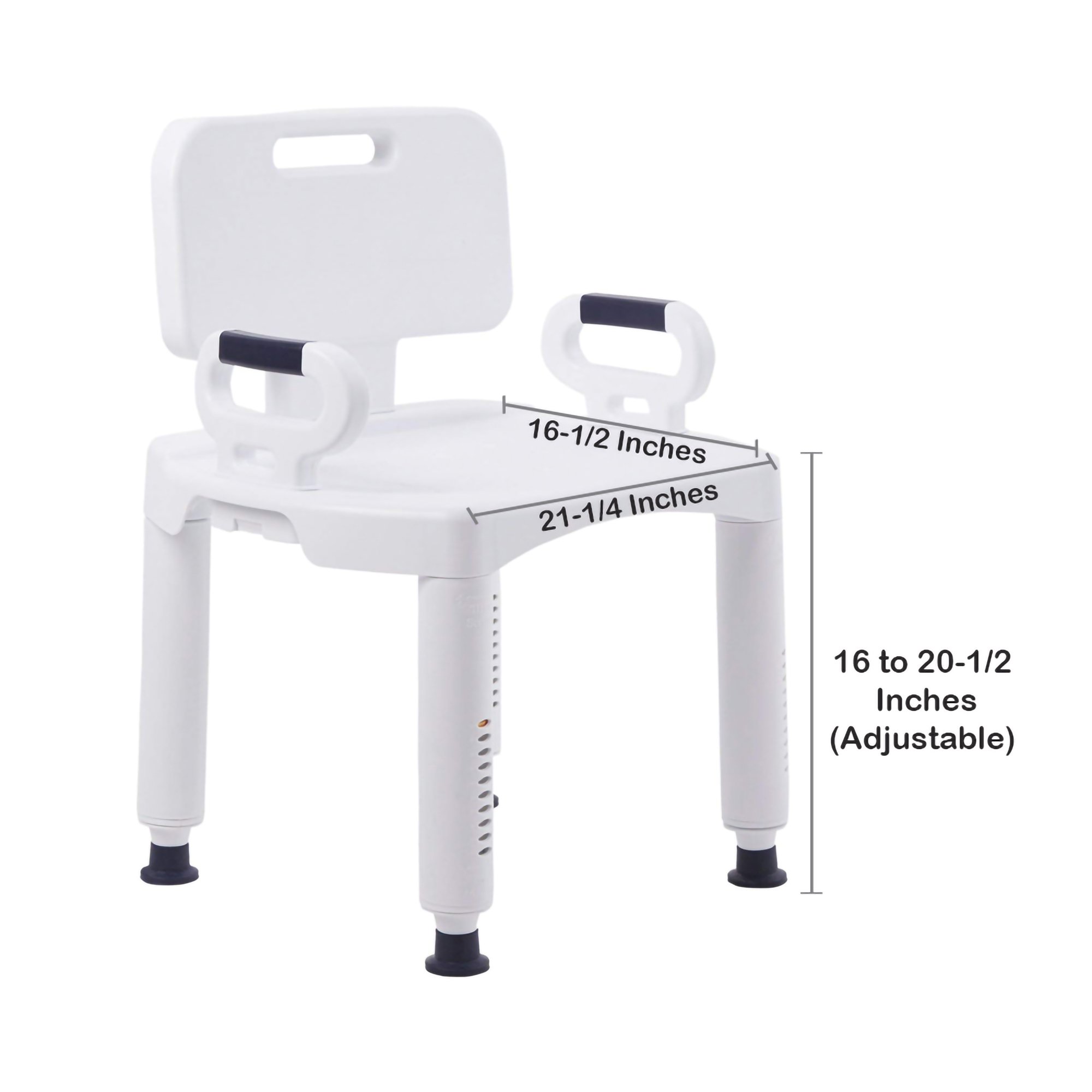 McKesson Bath Bench with Removable Arm Rail and Back, 21.25 Inch Width - Image 3