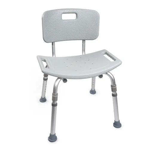 McKesson Removable Back Aluminum Bath Bench, 15.5 - 19.5 Inch, Gray